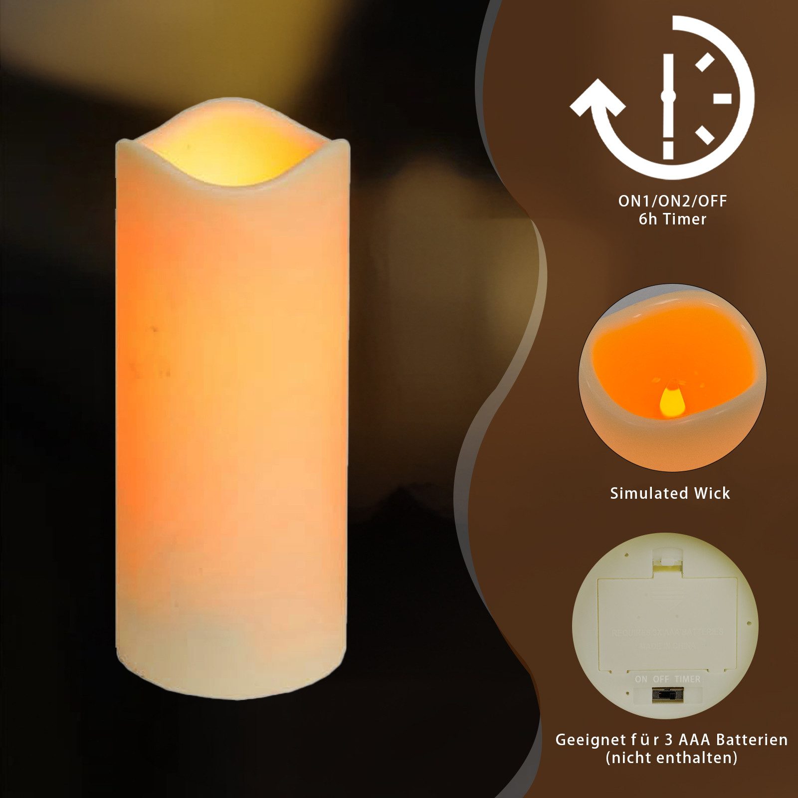 Marrakesch Orient & Mediterran Interior LED-Kerze 12er Set LED Kerze Stumpe günstig online kaufen