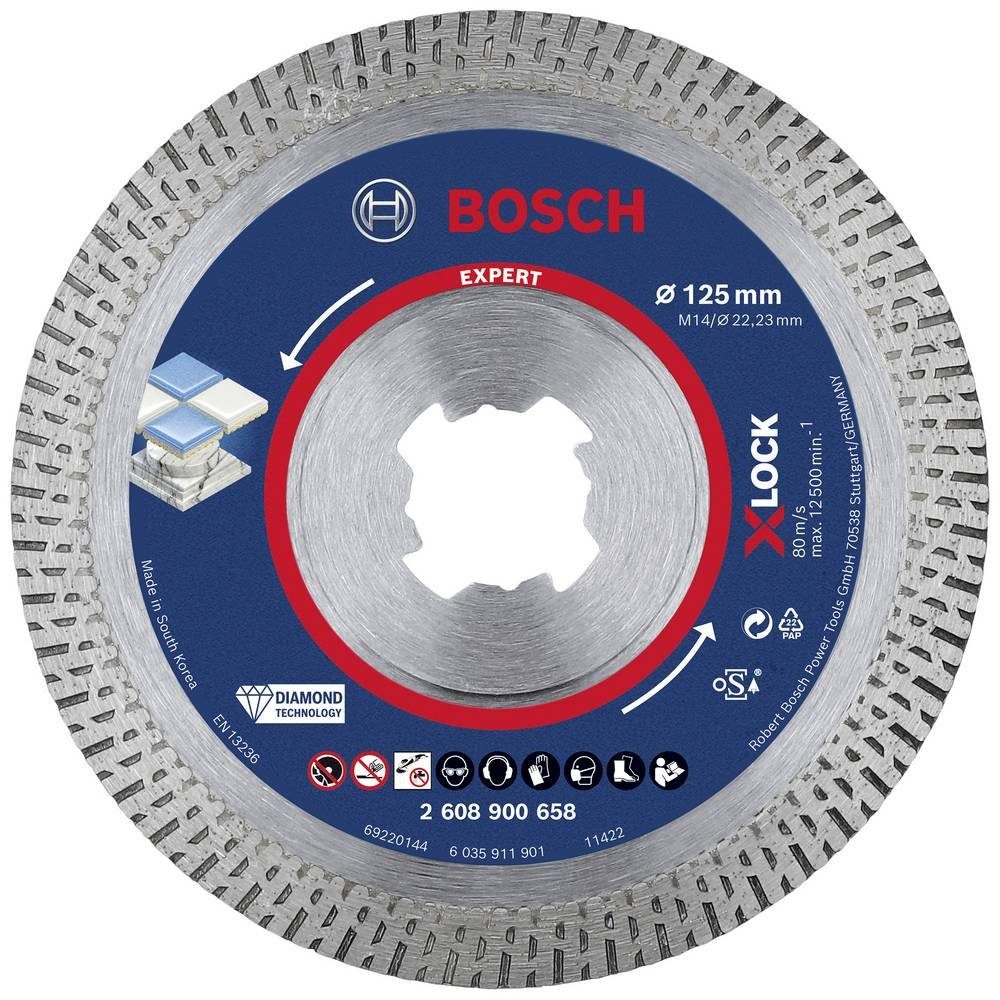 BOSCH Diamanttrennscheibe Diamanttrennscheiben, 125 x 22.23 x 1.4 x 10 mm 2608900658