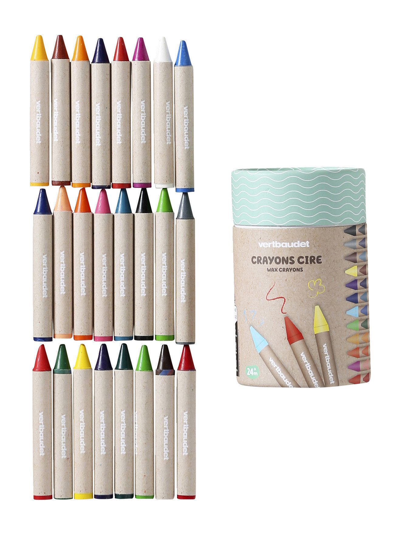 vertbaudet Tafel 24er-Set Wachsmalstifte für Kinder, 24er-Set