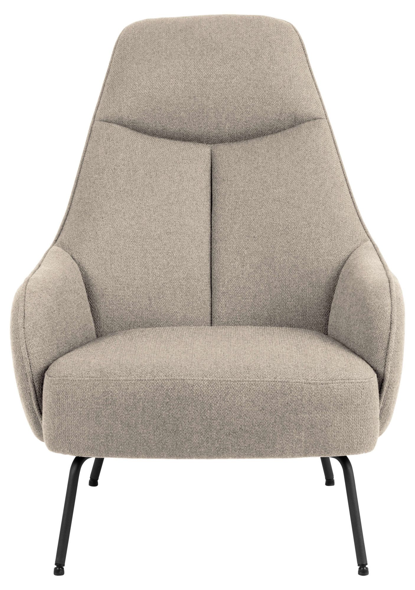 ACTONA GROUP Loungesessel Texas, Lehnstuhl, Boucle beige, Gestell matt schwarz rau Stahl, 73x92x98cm