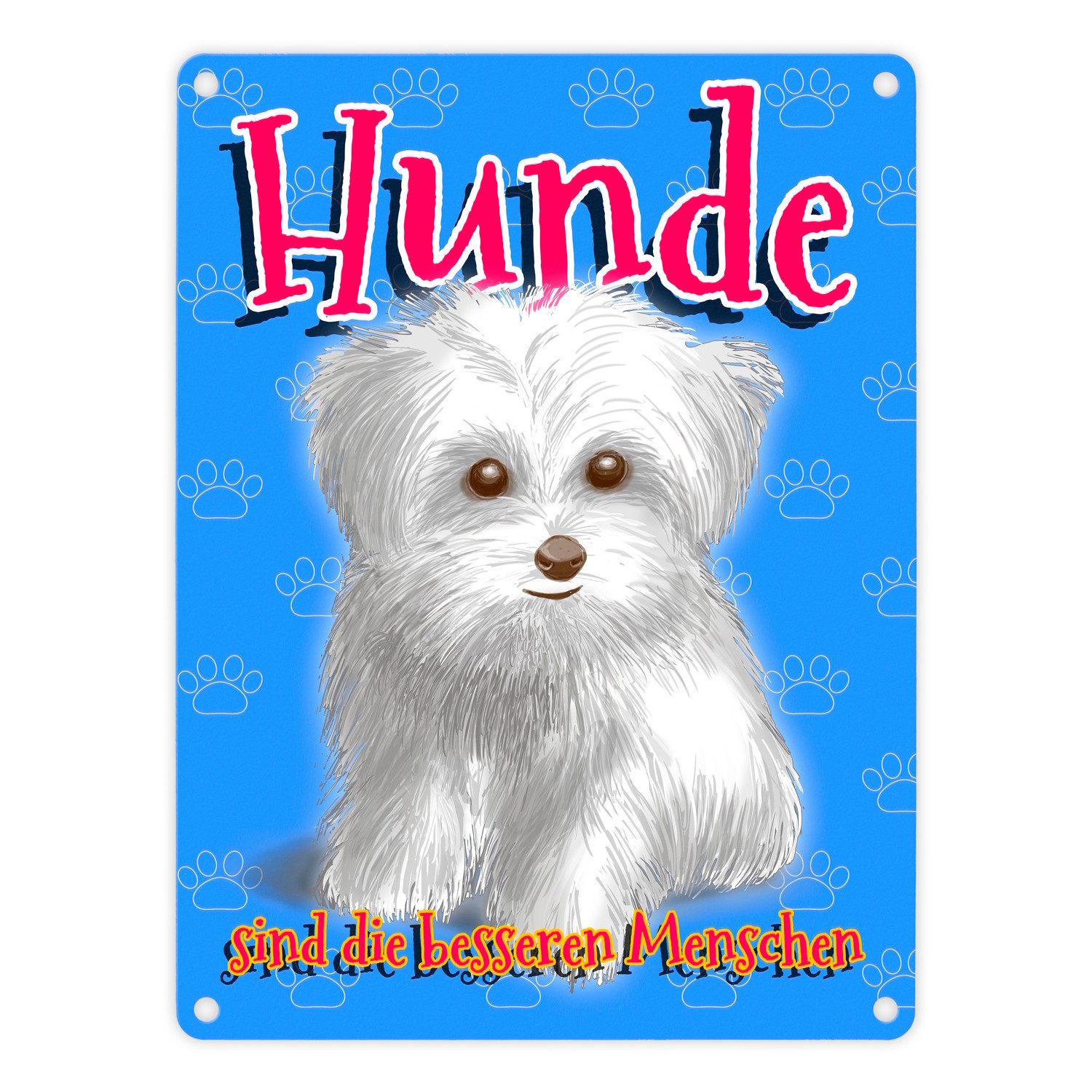 Metallschild Metallschild in 15x20 cm mit Hunde Motiv und Spruch sind die besseren