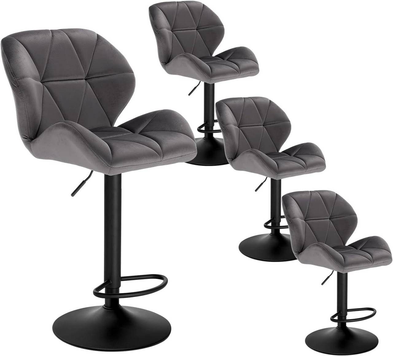 Woltu Barhocker (4 St), 120kg belastbar, höhenverstellbar, drehbar, Stahl günstig online kaufen