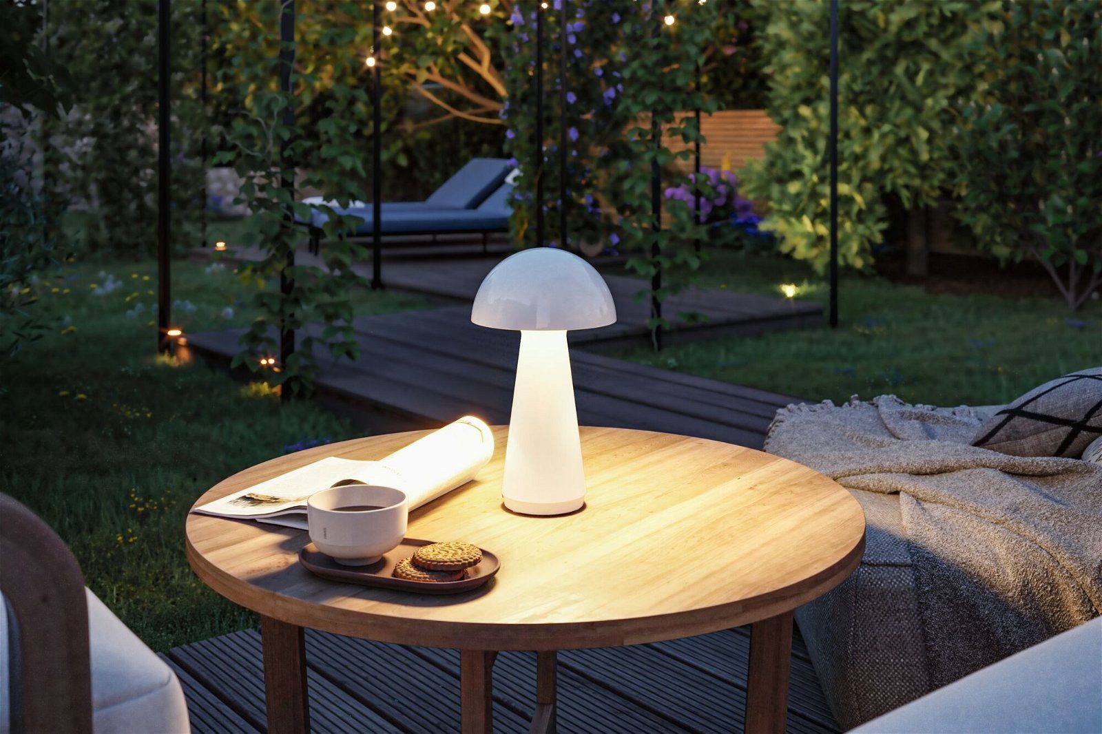 Paulmann LED Außen-Tischleuchte Akkuleuchte Onzo dimmbar IP44, LED fest integriert, Warmweiß