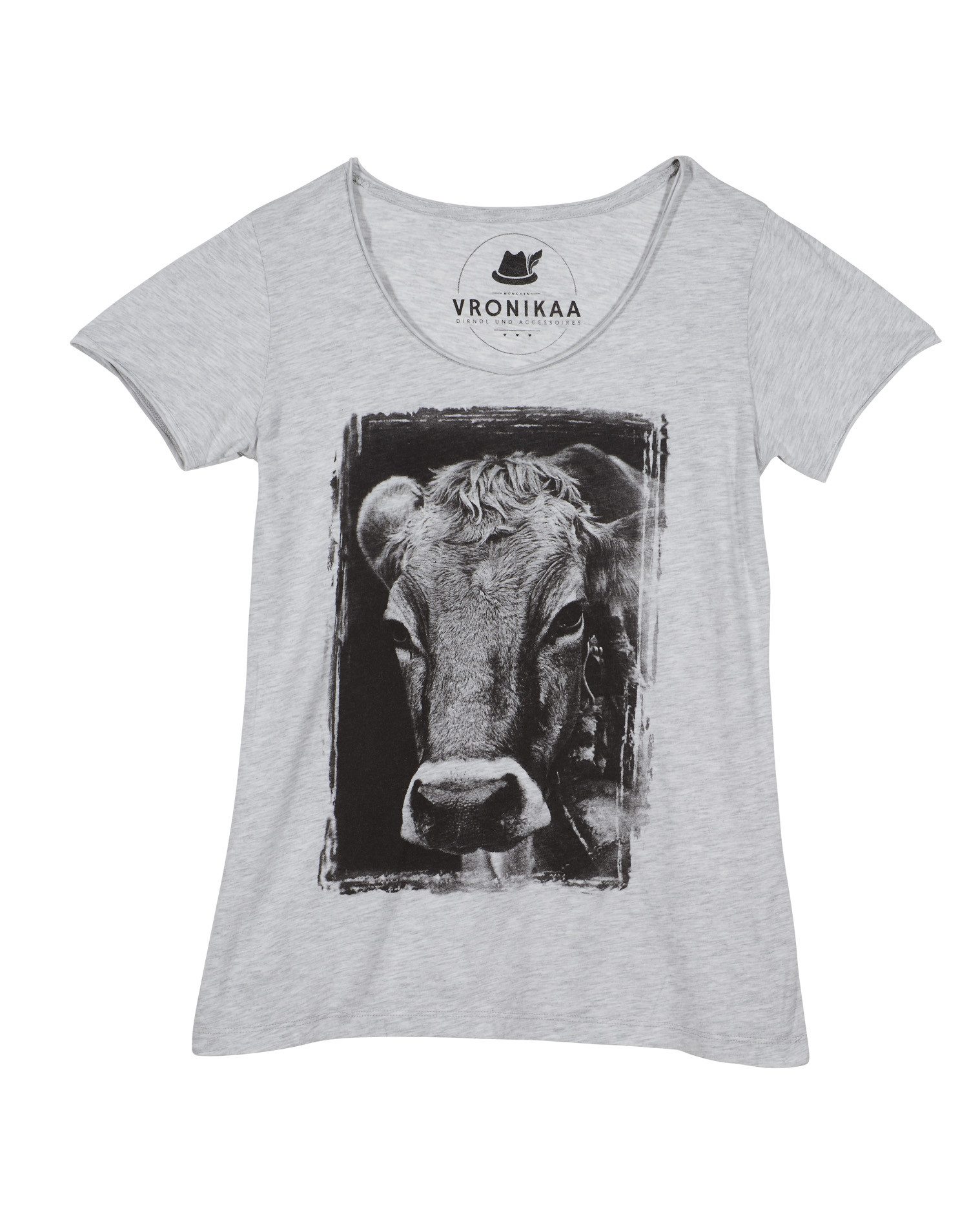 vronikaa Trachtenshirt Original Allgäuer Kuh Shirt Damen Kuh