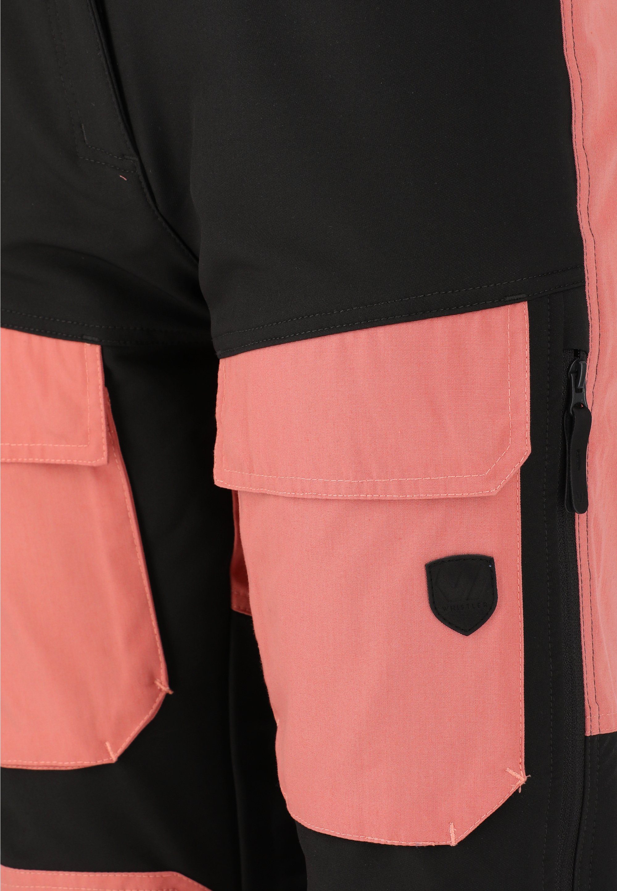 schwarz-pink WHISTLER mit Softshellhose Material Anissy atmungsaktivem