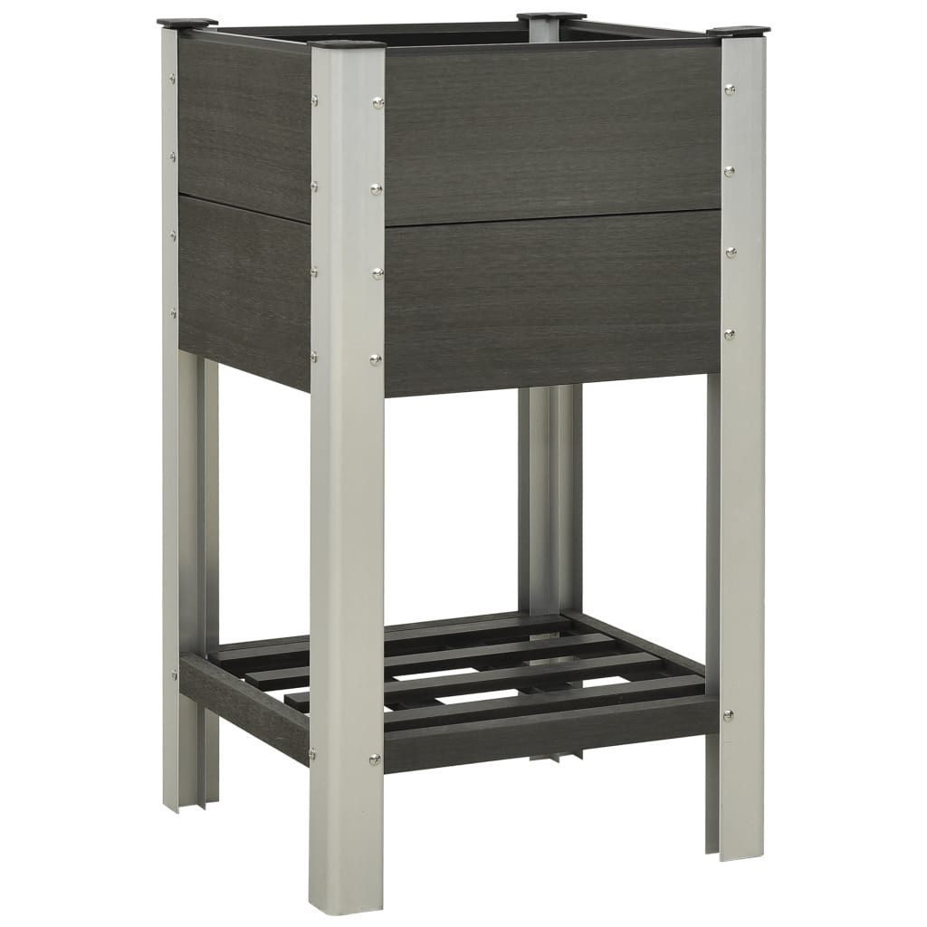 vidaXL Hochbeet Garten-Hochbeet mit Ablage 50x50x90 cm WPC Grau