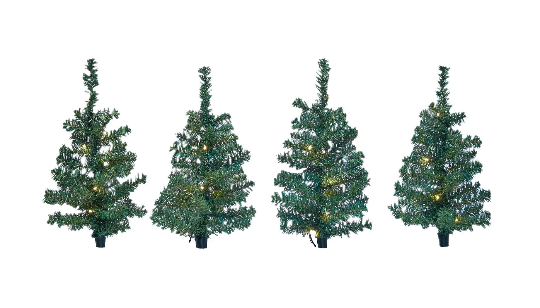 Spetebo Gartenstecker Lichterbäumchen Gartenstecker - 4er Set / 40 LED (Set, 4er) Weihnachts Deko Garten Beleuchtung künstlicher Weihnachtsbaum
