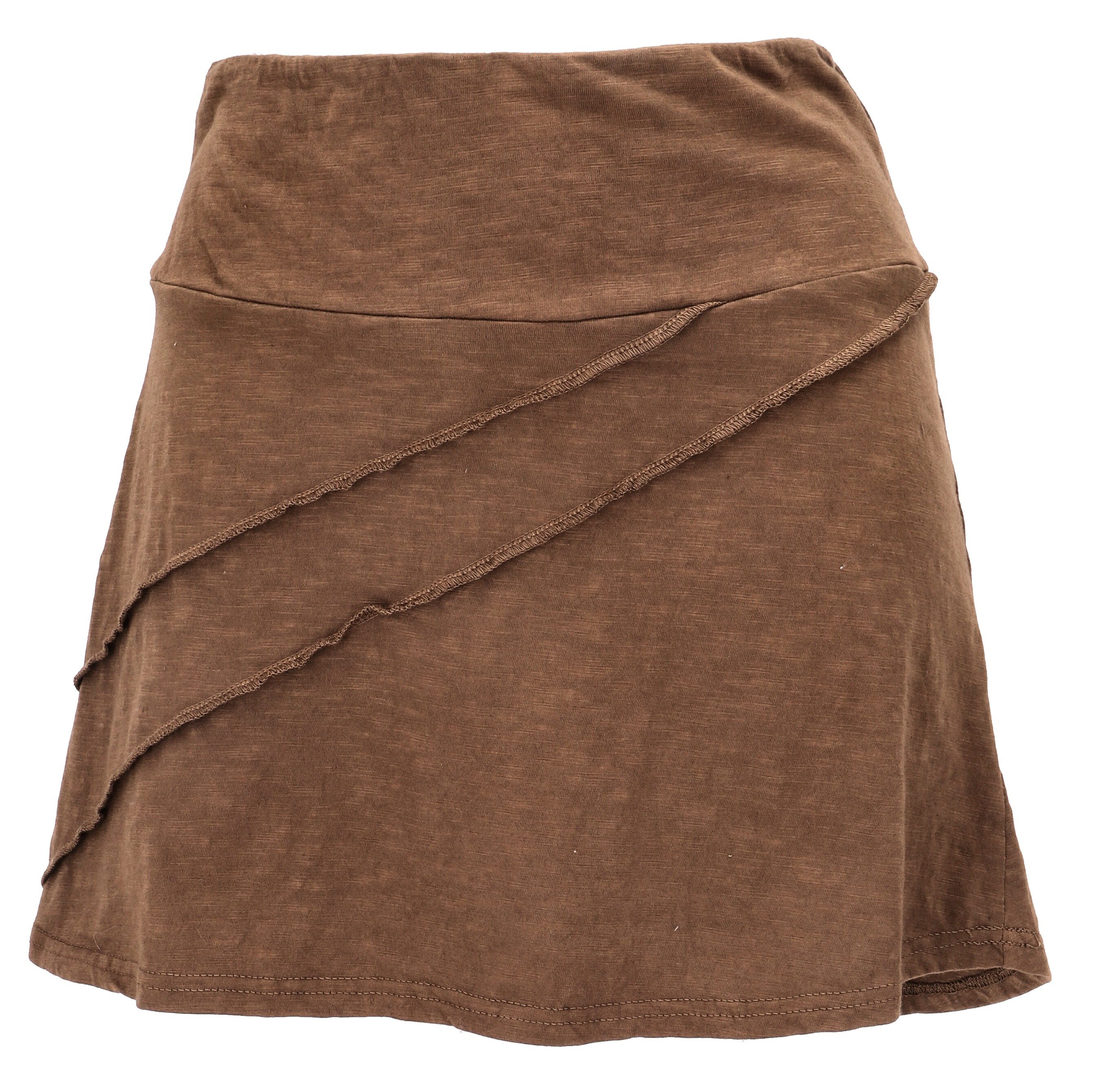 Minirock Bequemer Minirock mit Overlock - caramel