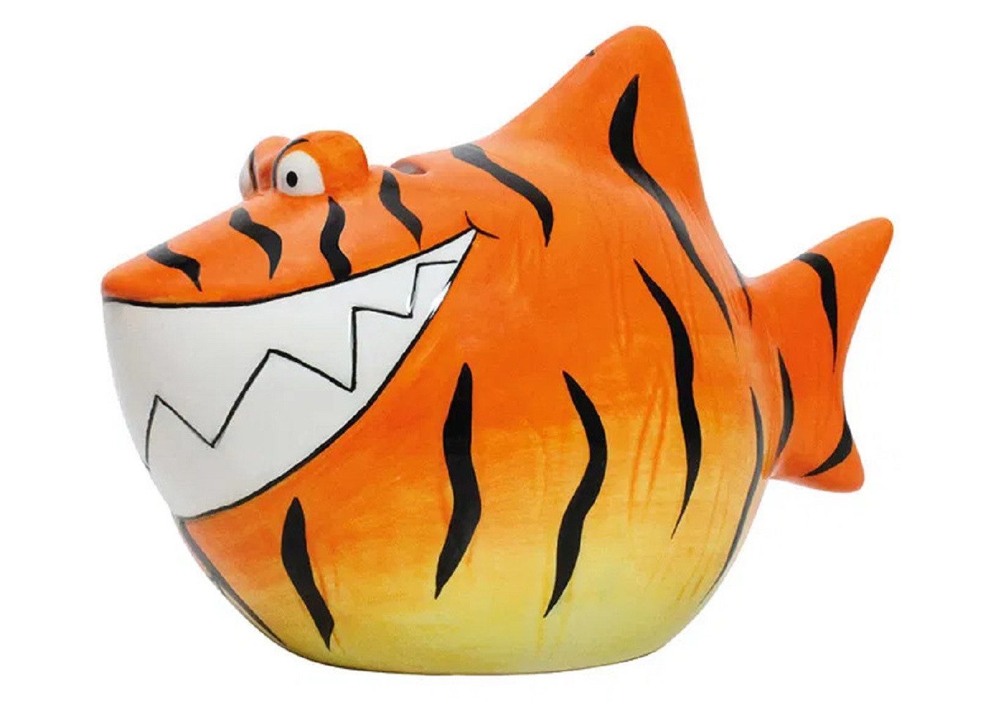 Wurm Spardose Sparschwein Spardose 'Tigerhai' Keramik orange (B/H/T) 13x11x7,5cm