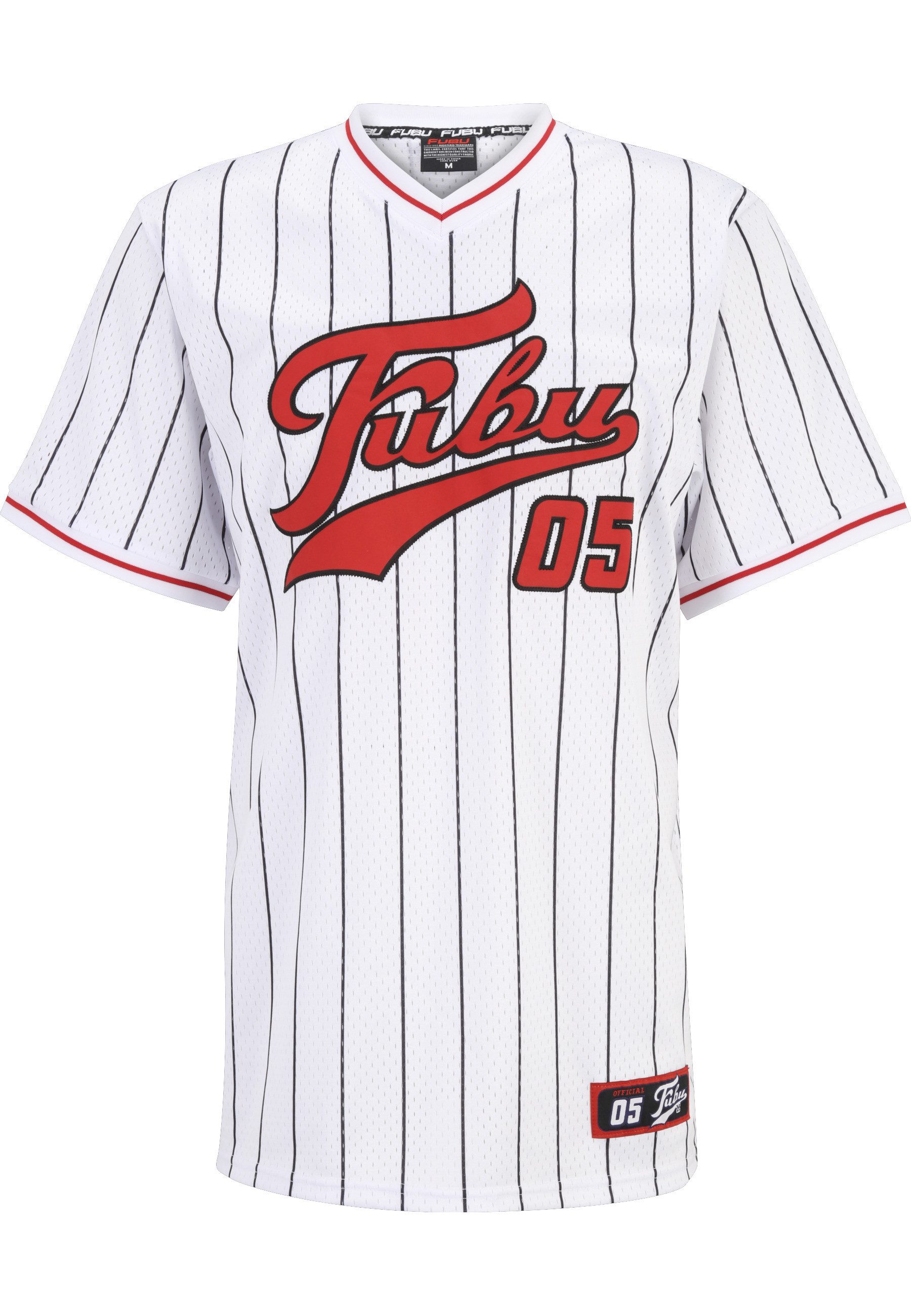 Fubu Langarmshirt Fubu Herren FM231-005-1 FUBU Varsity Pinstriped Mesh Tee (1-tlg)
