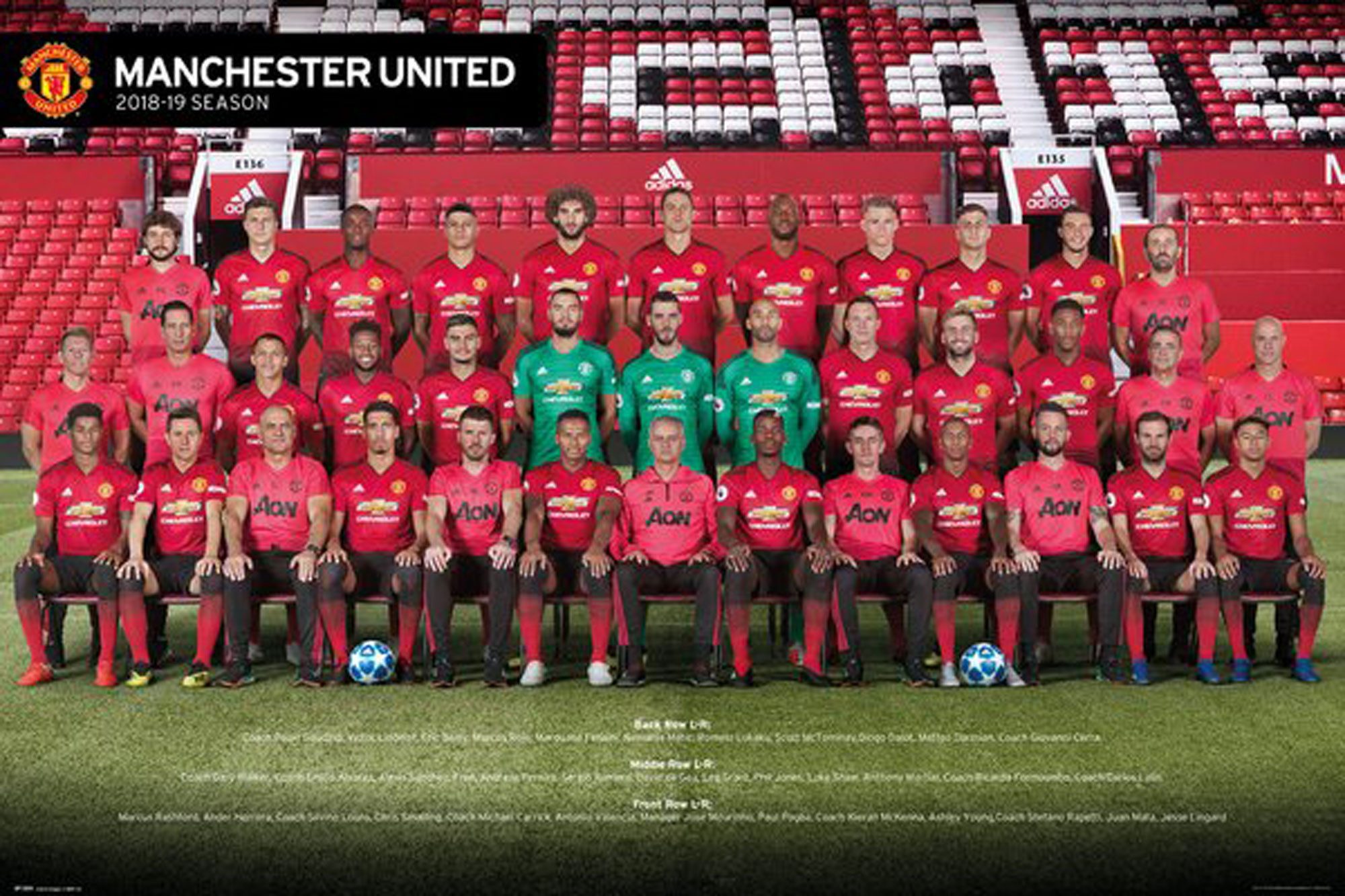 Poster Fußball - Poster - Manchester United - Players 18/19