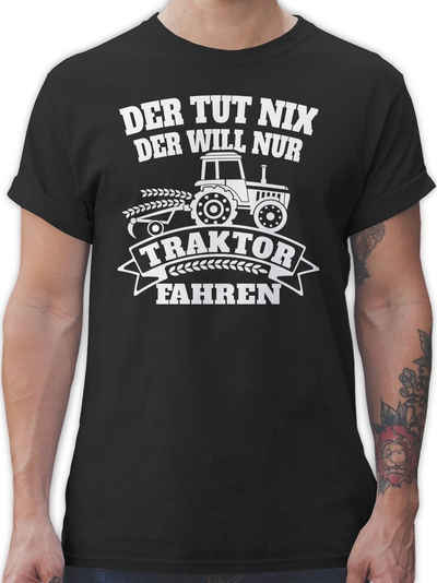Shirtracer T-Shirt »Der tut nix der will nur Traktor fahren - Fahrzeuge Zubehör - Herren Premium T-Shirt« tshirt herren männertagsgeschenke - t shirt männer traktor