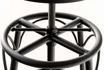 TPFLiving Barhocker Beam (mit angenehmer Fußstütze - Hocker für Theke & Küche), Tresenhocker mit 4-Fuß Gestell Metall schwarz - Sitzfläche: Holz