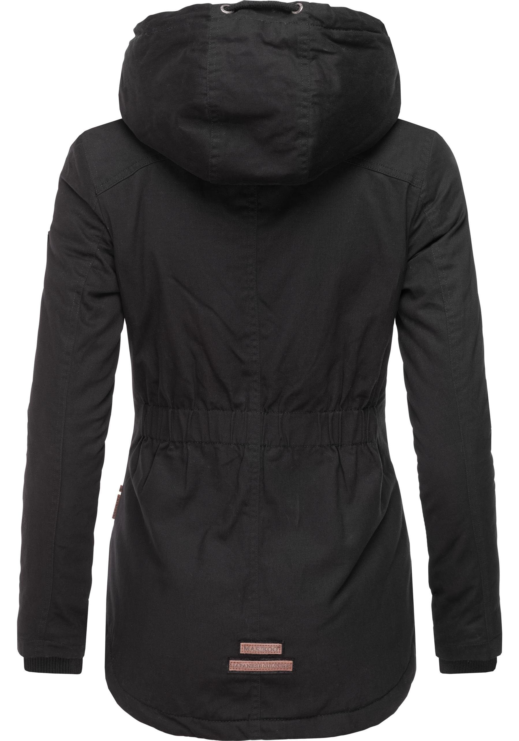 Marikoo Winterjacke Bikoo sportliche Damen Outdoor Baumwolljacke mit Kapuze