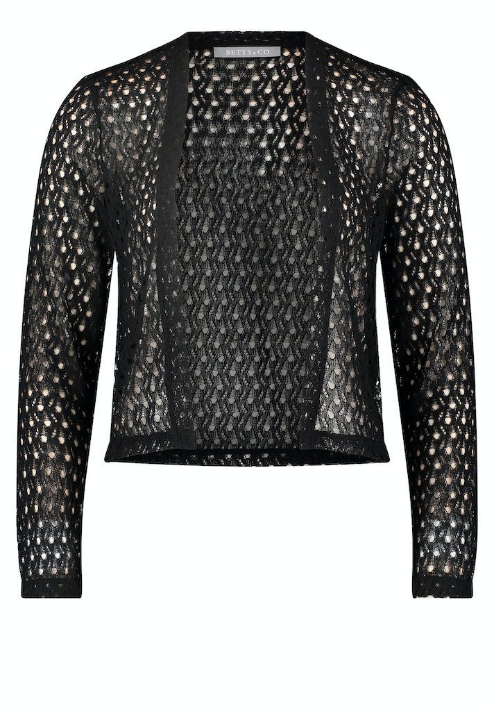 Betty&Co Sweater Sweat Jacke Kurz 1/1 Arm Black