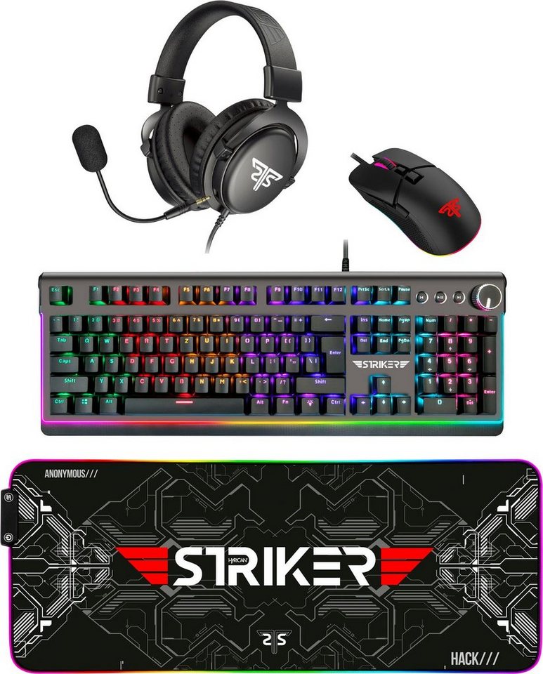 Hyrican Striker Gaming Sparset Hyrican Platin Eingabegeräte-Set, ST-MK91/ST -GH823/ST-MP25B/ST-GM005