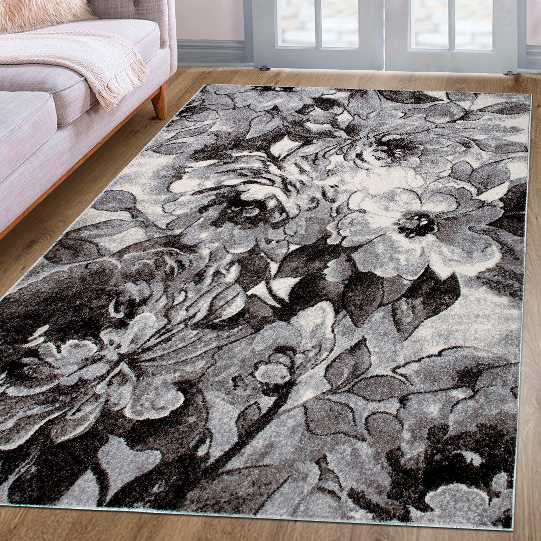 OTTO home Teppich Almrose, rechteckig, Höhe: 9 mm, mit besonders weichem Flor, Blumen Muster, florales Design, Kurzflor