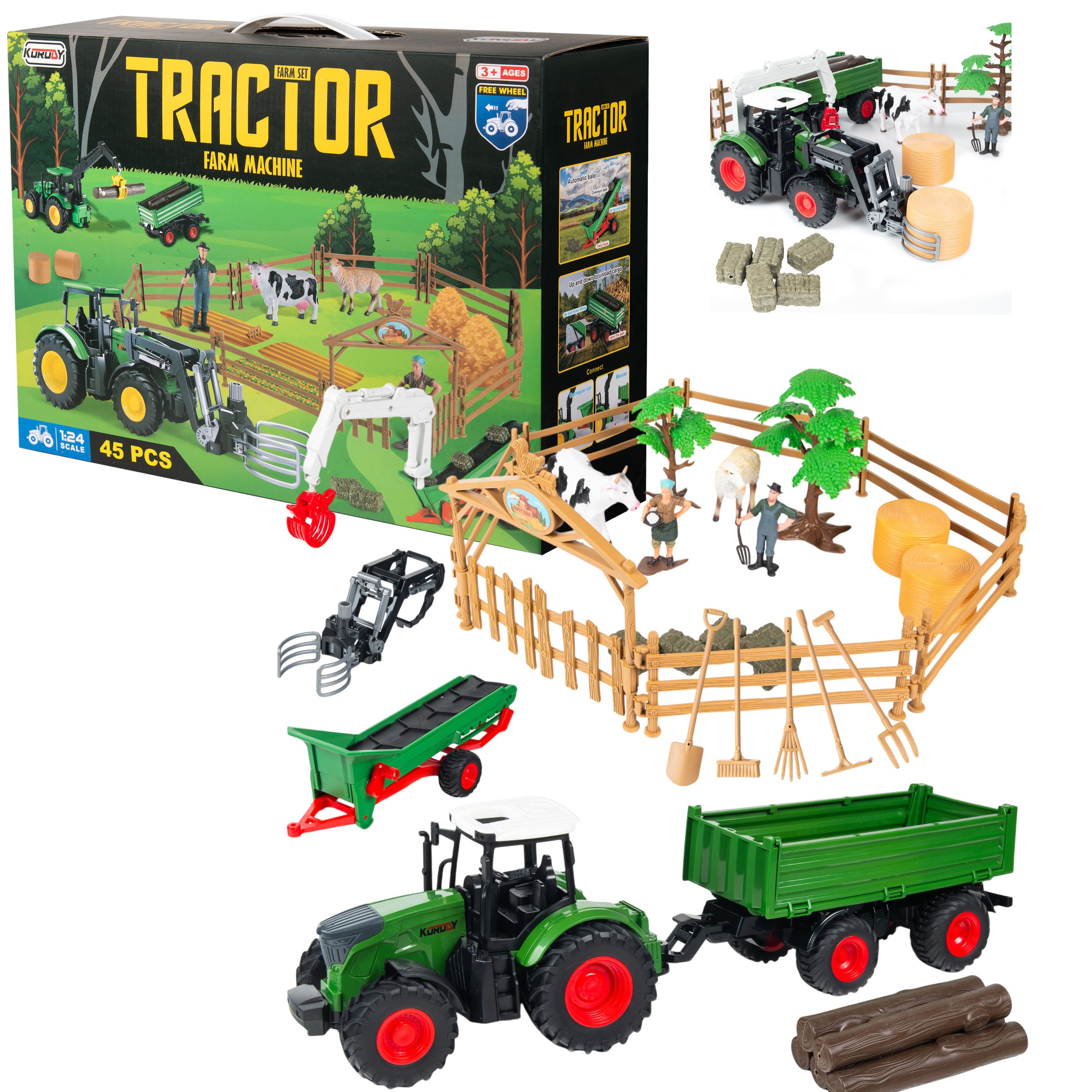 COIL Spielzeug-Traktor Tierfarm, Spielzeugset, Bauernhofset, Spielbauernhof günstig online kaufen
