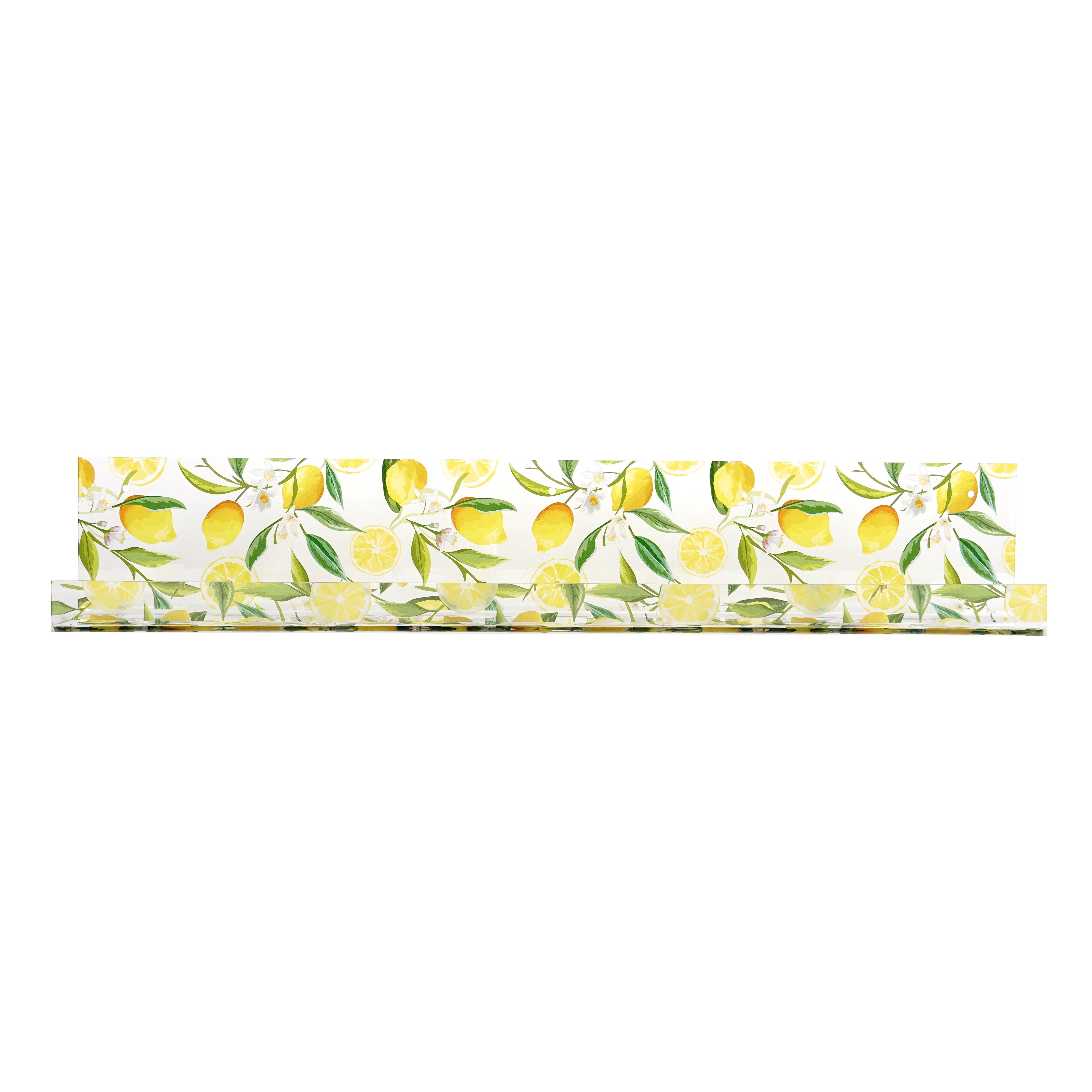 my home Gewürzboard Zitronen - Gewürzhalter aus Acrylglas - Küchenorganizer, 1-tlg., Acrylleiste - Badezimmerablage - bedruckt - Inkl. Schrauben & Dübel