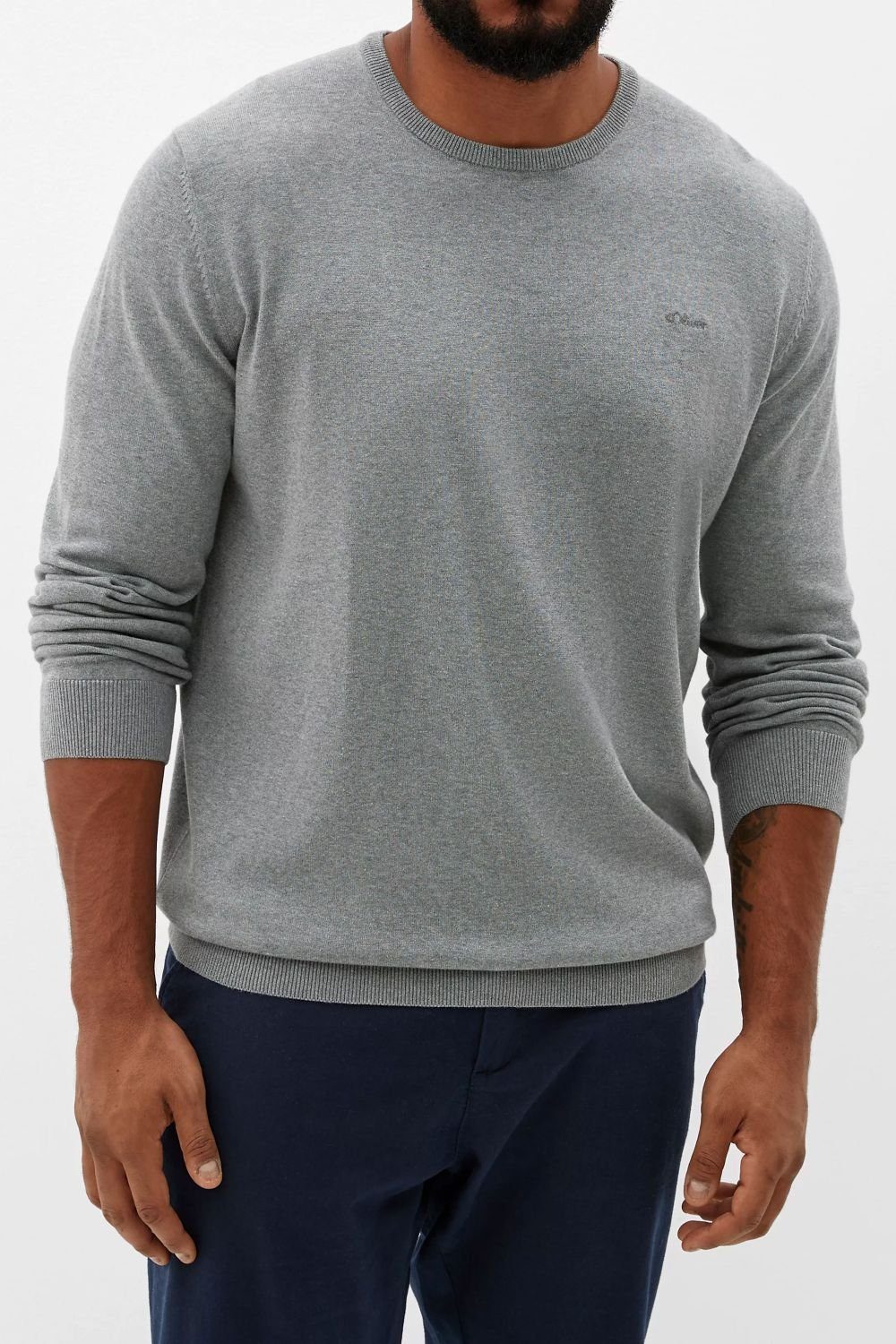 s.Oliver Feinstrickpullover aus Baumwolle Farbe grau Größe: 3XL günstig online kaufen
