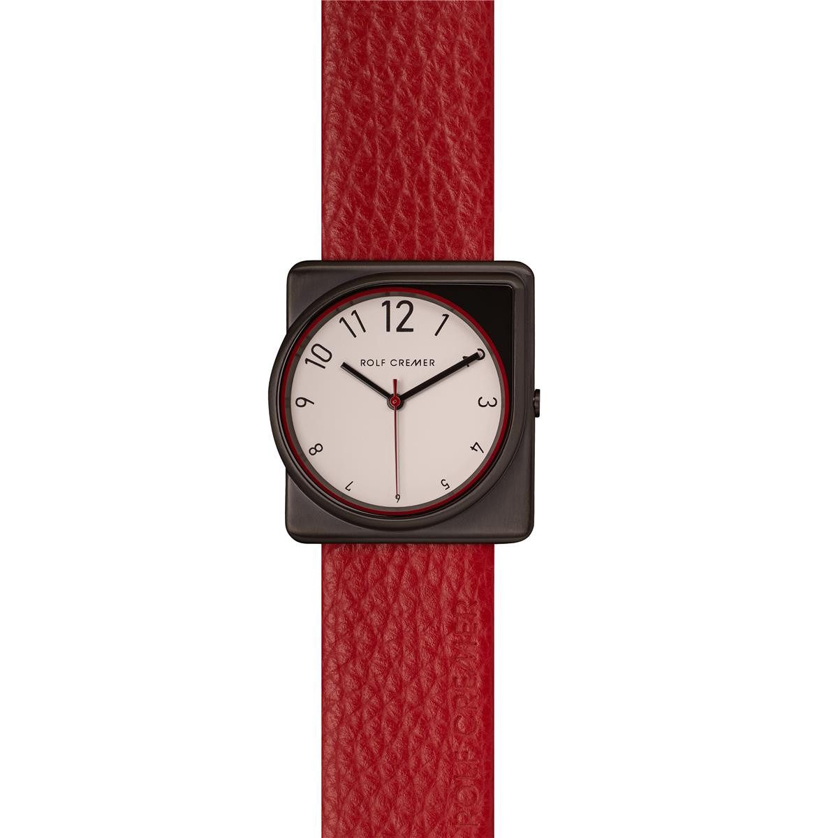 Rolf Cremer Quarzuhr Rolf Cremer Fusion Unisexuhr 508804 Rot, Schwarz Leder, (1-tlg)