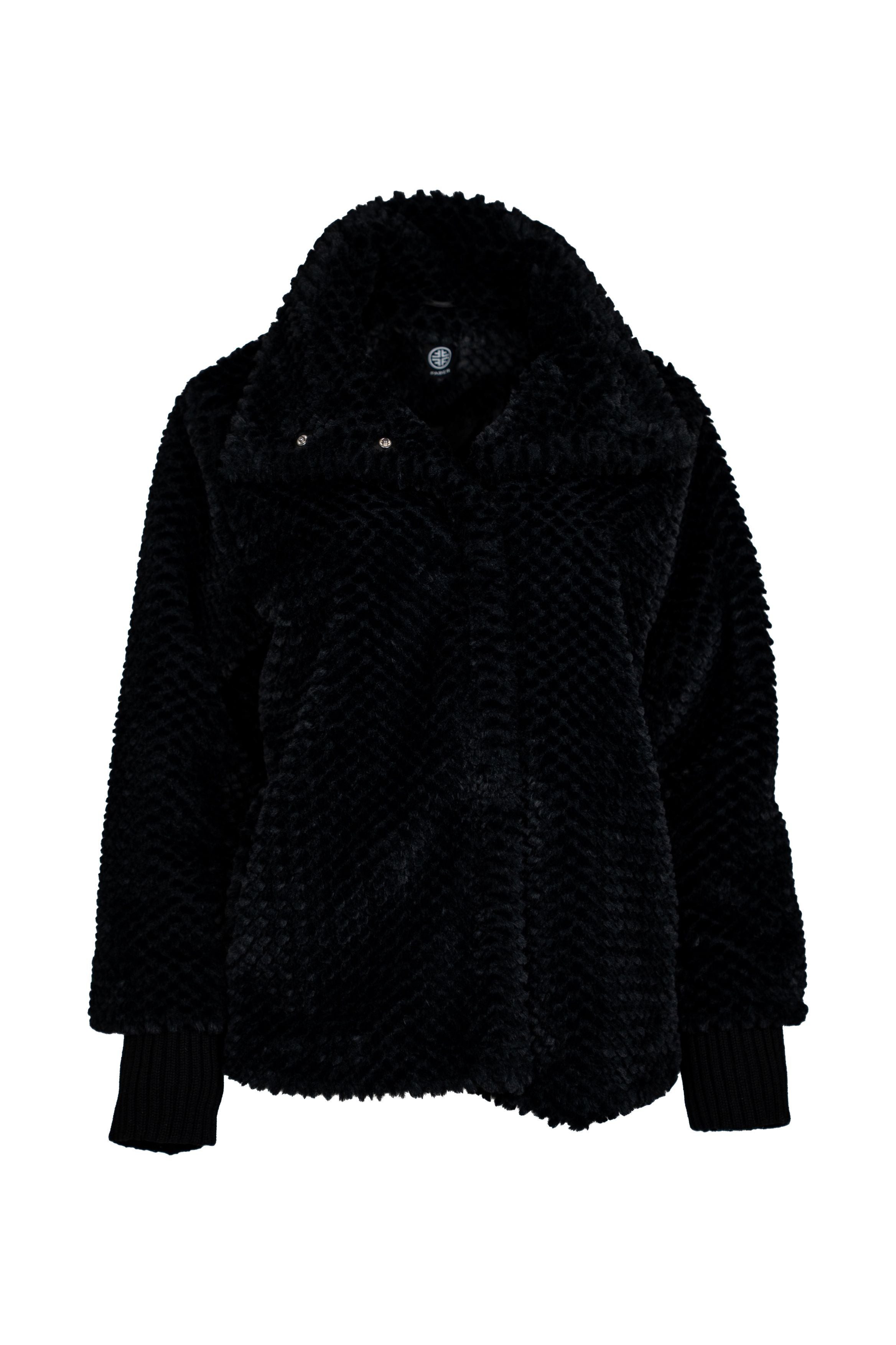 Faber Fellimitatjacke Felljacke mit Strickbündchen mit Strickbündchen günstig online kaufen