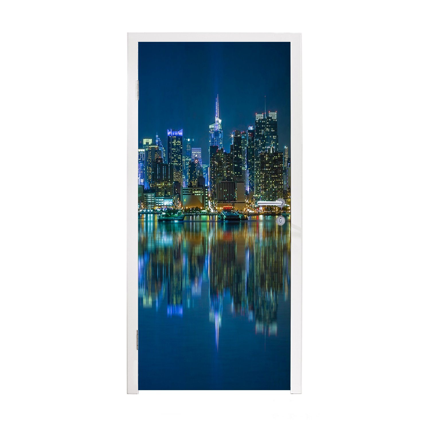 MuchoWow Türtapete New York - Skyline - Amerika, Matt, bedruckt, (1 St), Fototapete für Tür, Türaufkleber, 75x205 cm