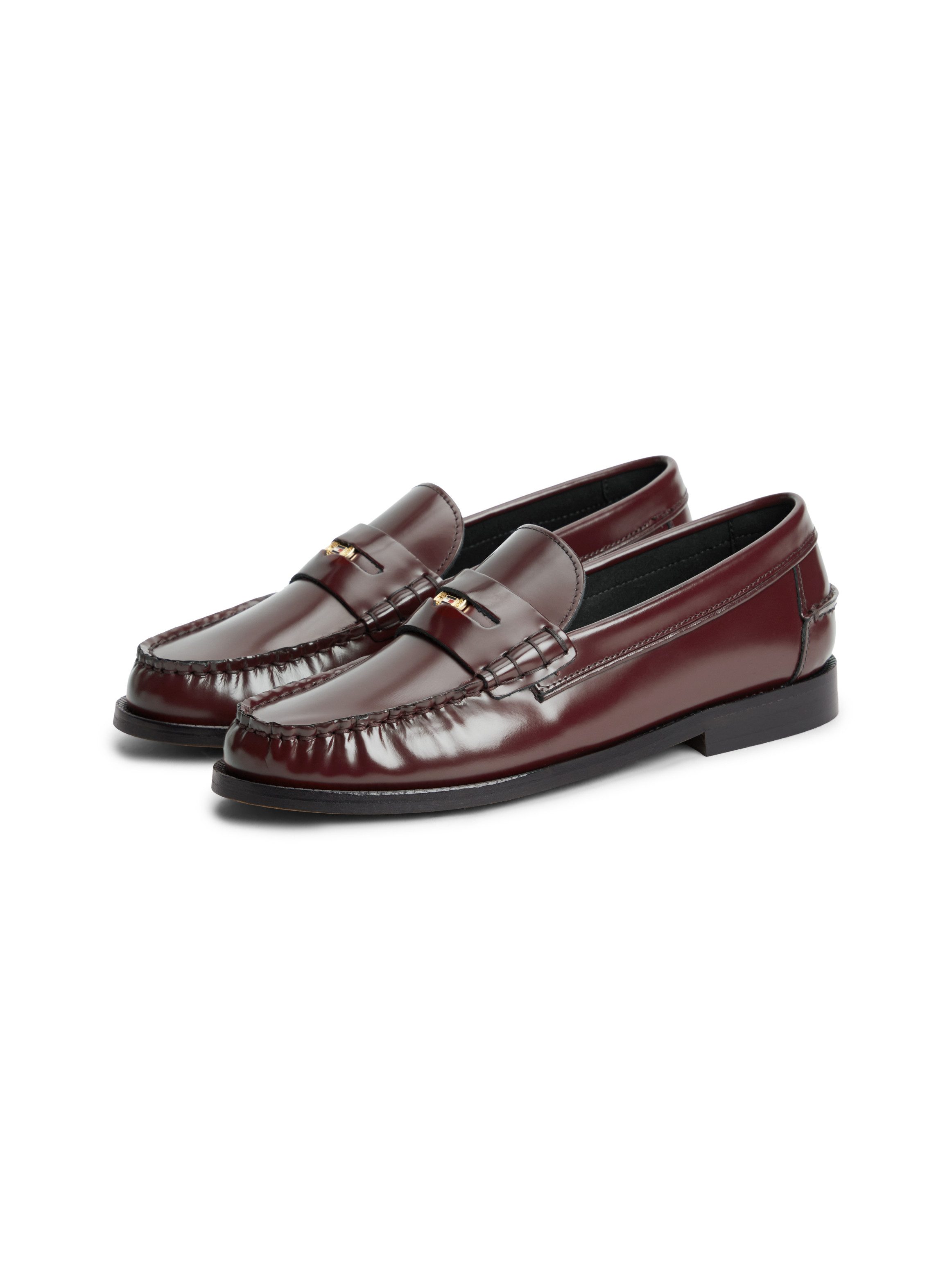 Tommy Hilfiger HILFIGER PENNY ABRASIVATO Loafer, Blockabsatz, Slipper, Businessschuh mit klassischem Zierriegel