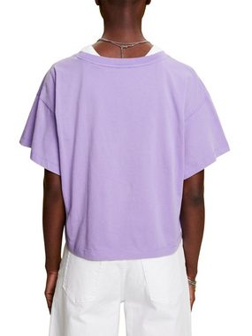 edc by Esprit T-Shirt T-Shirt mit V-Ausschnitt aus Baumwolle (1-tlg)