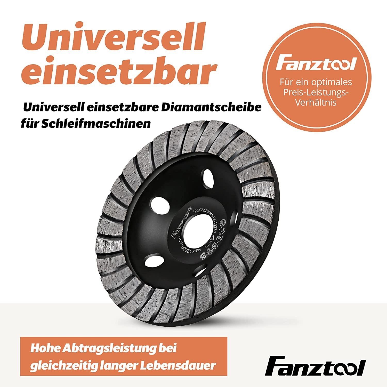 Fanztool Schleifteller FANZTOOL 115/125/180 Premium Diamant-Schleiftopf