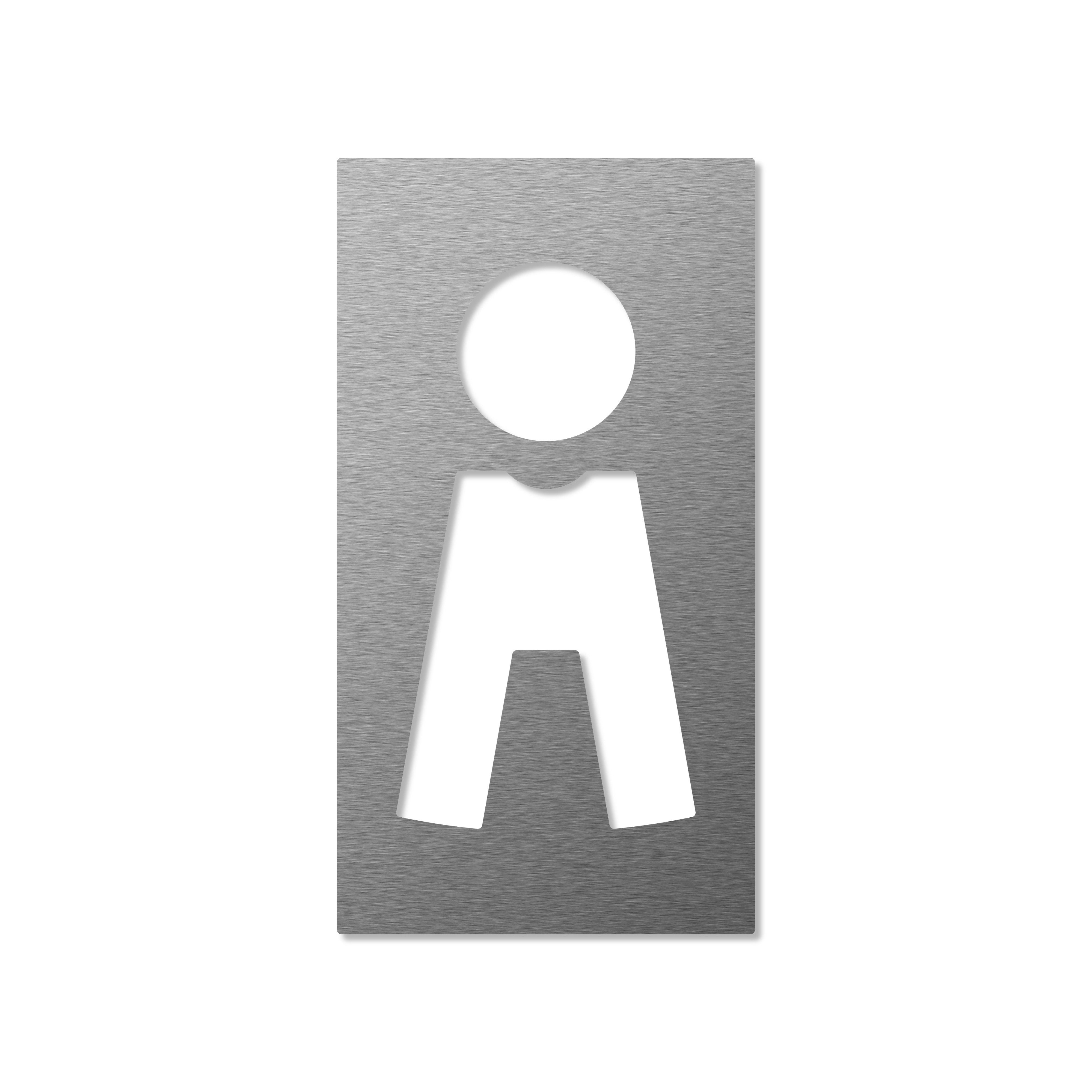 Keilbach Designprodukte Hinweisschild Piktogramm "Mark" Negativ, Edelstahl, gebürstete Oberfläche, Materialstärke 2 mm, selbstklebend