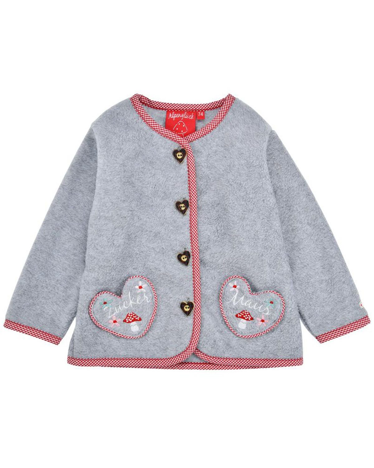 BONDI Strickjacke Baby Mädchen Fleecejacke 'Zuckermaus' 86933, Grey