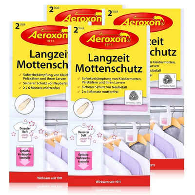 Aeroxon Insektenfalle Aeroxon Langzeit Mottenschutz 2 Stück - Bekämpft Kleidermotten (4er Pa