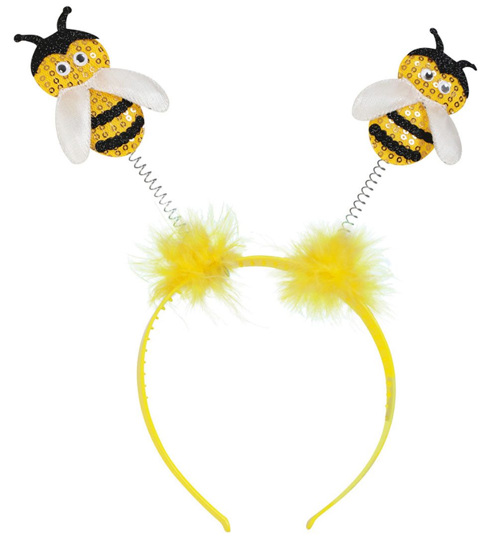 Fries Kostüm Pailletten Haarreif mit Federn Marienkäfer oder Biene Karneval, Hohe Qualität