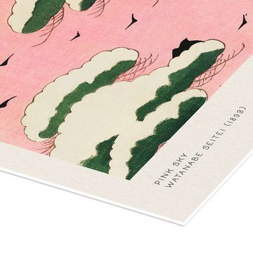 Posterlounge Poster Watanabe Seitei, Japandi - Pink Sky, Schlafzimmer Modern Malerei