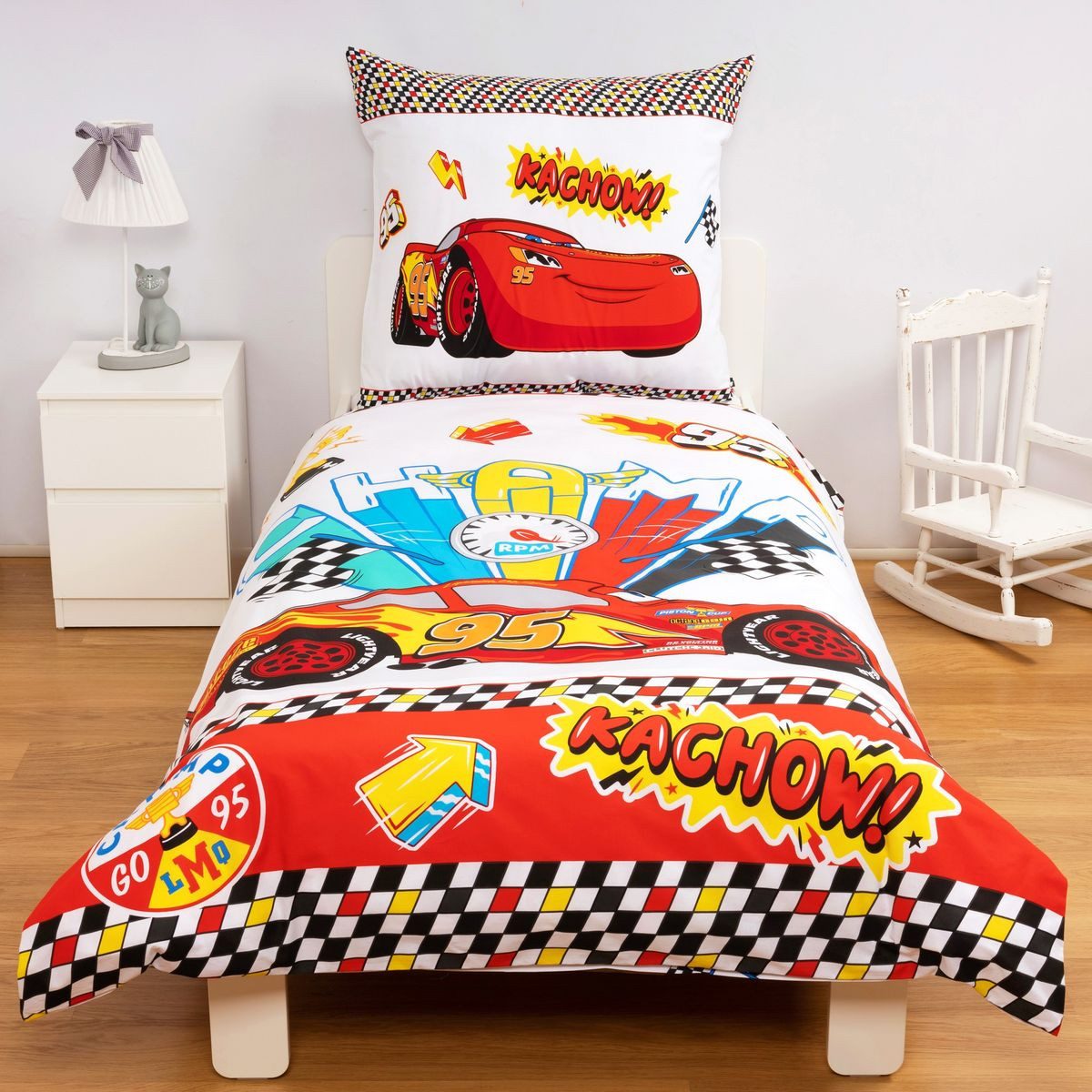 JACK Kinderbettwäsche Cars Champ Disney 135x200cm Auto, Renforcé, 2 teilig, günstig online kaufen