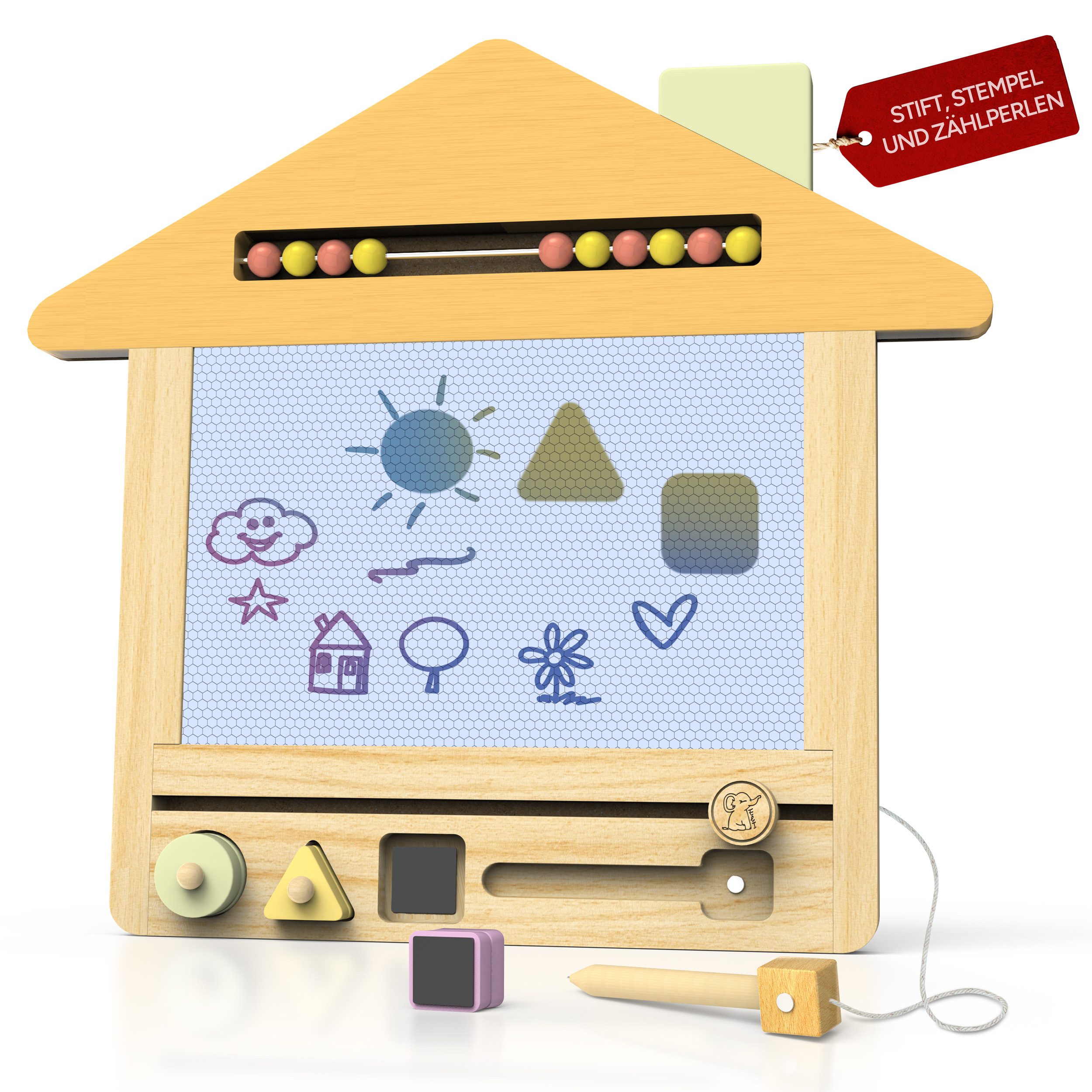 Eli Zaubertafel aus Holz für Kinder ab 2 Jahre inkl. Stempel und Malstift, günstig online kaufen