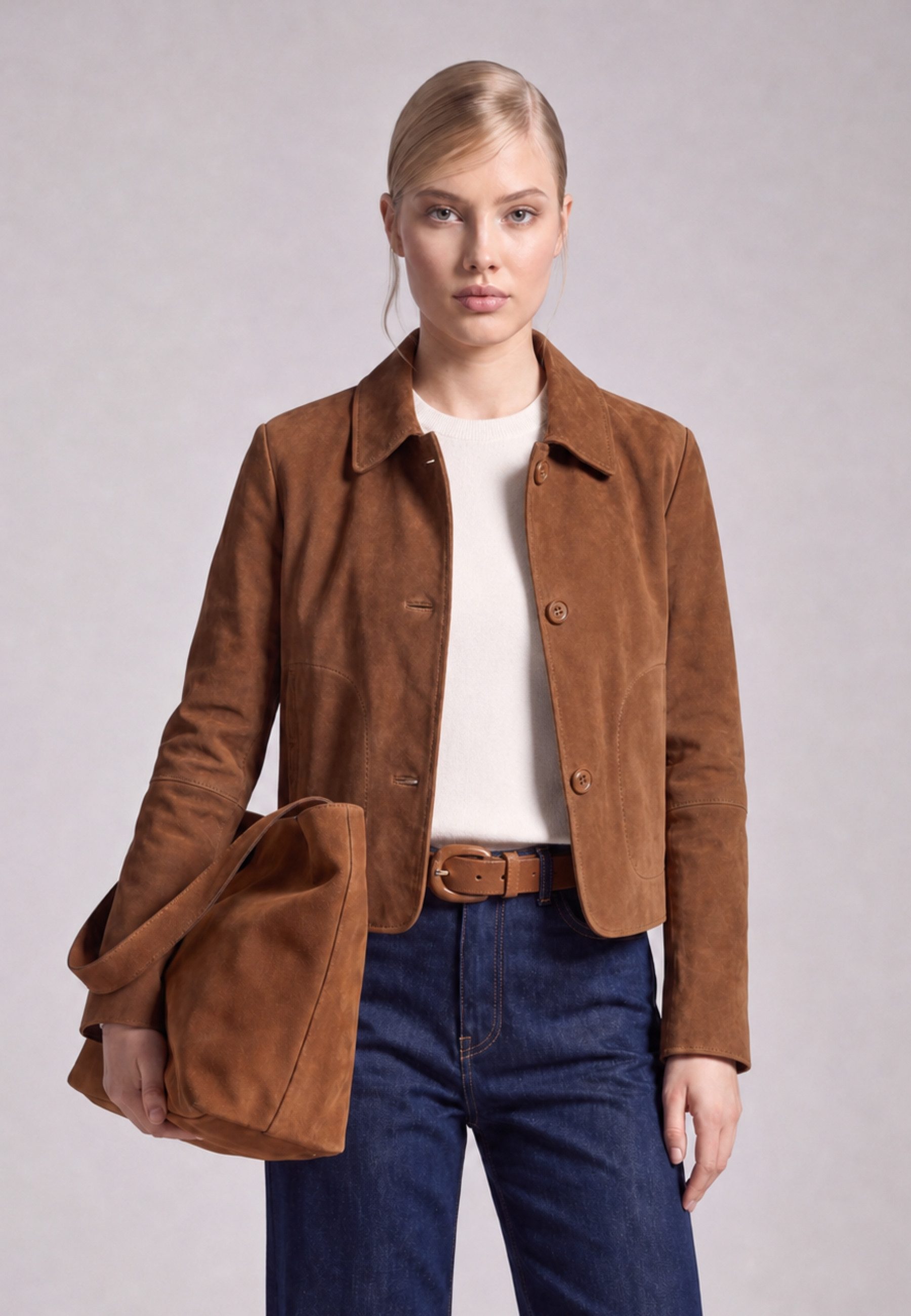RICANO Lederjacke Jeena Hochwertiges Lamm Nappa Leder
