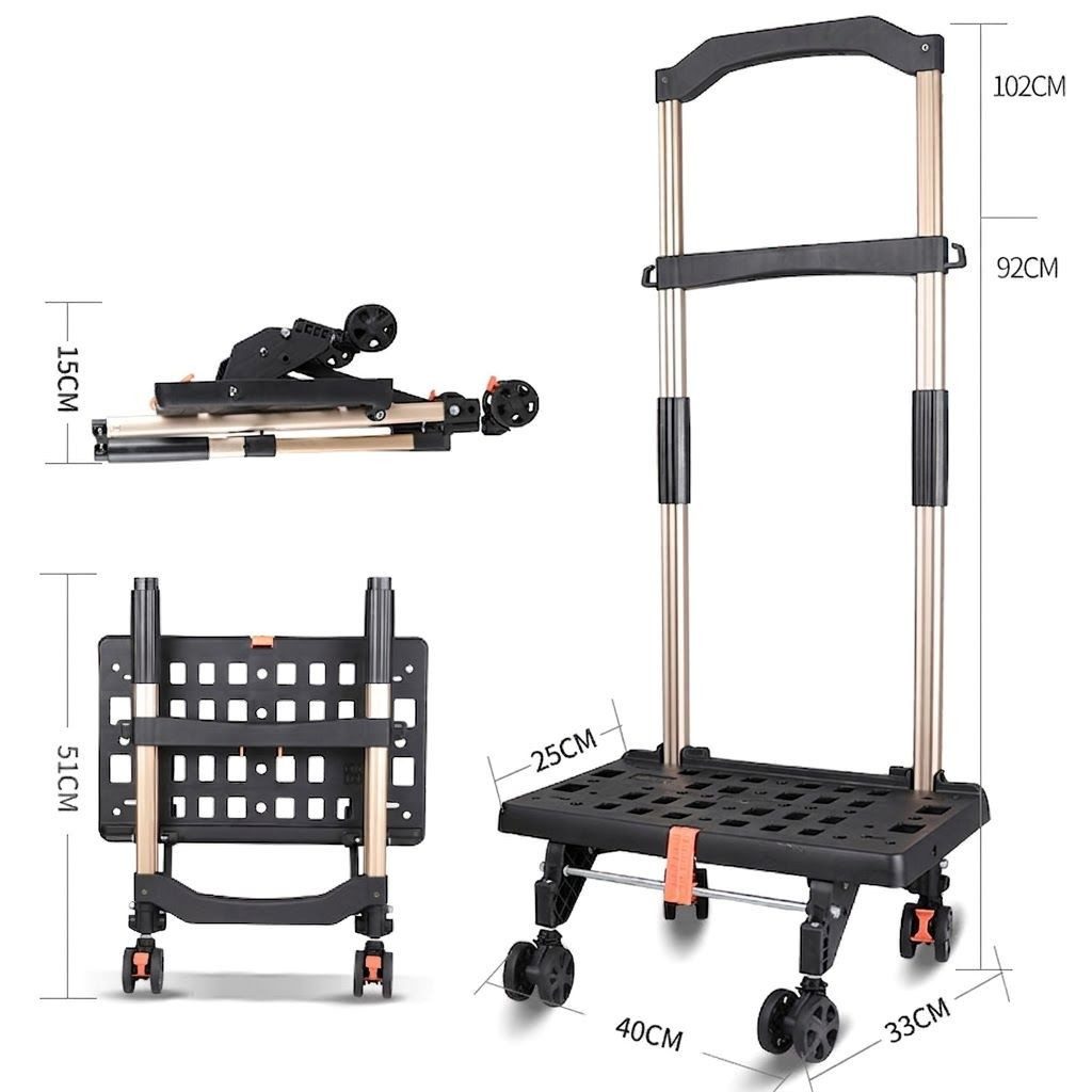 P & K Sackkarre 2in1 Einkaufstrolley & Sackkarre – faltbar, 360° Rollen, Alu-Gestell – Bild 2 von 4