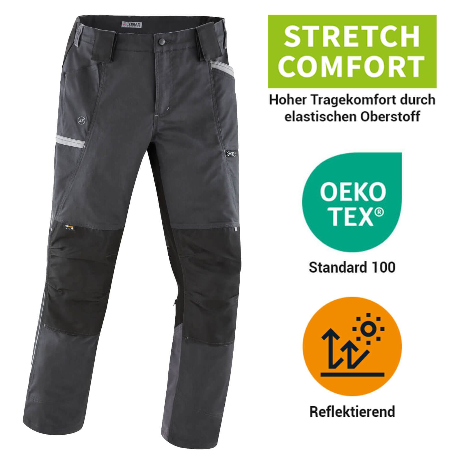 Terrax Workwear Arbeitshose Herren Arbeits-Bundhose in schmaler Form mit re günstig online kaufen