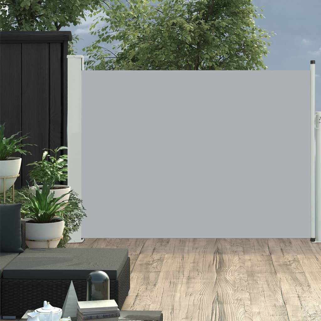 vidaXL Seitenmarkise 100 x 500 cm Ausziehbare Seitenmarkise 100x500 cm Grau