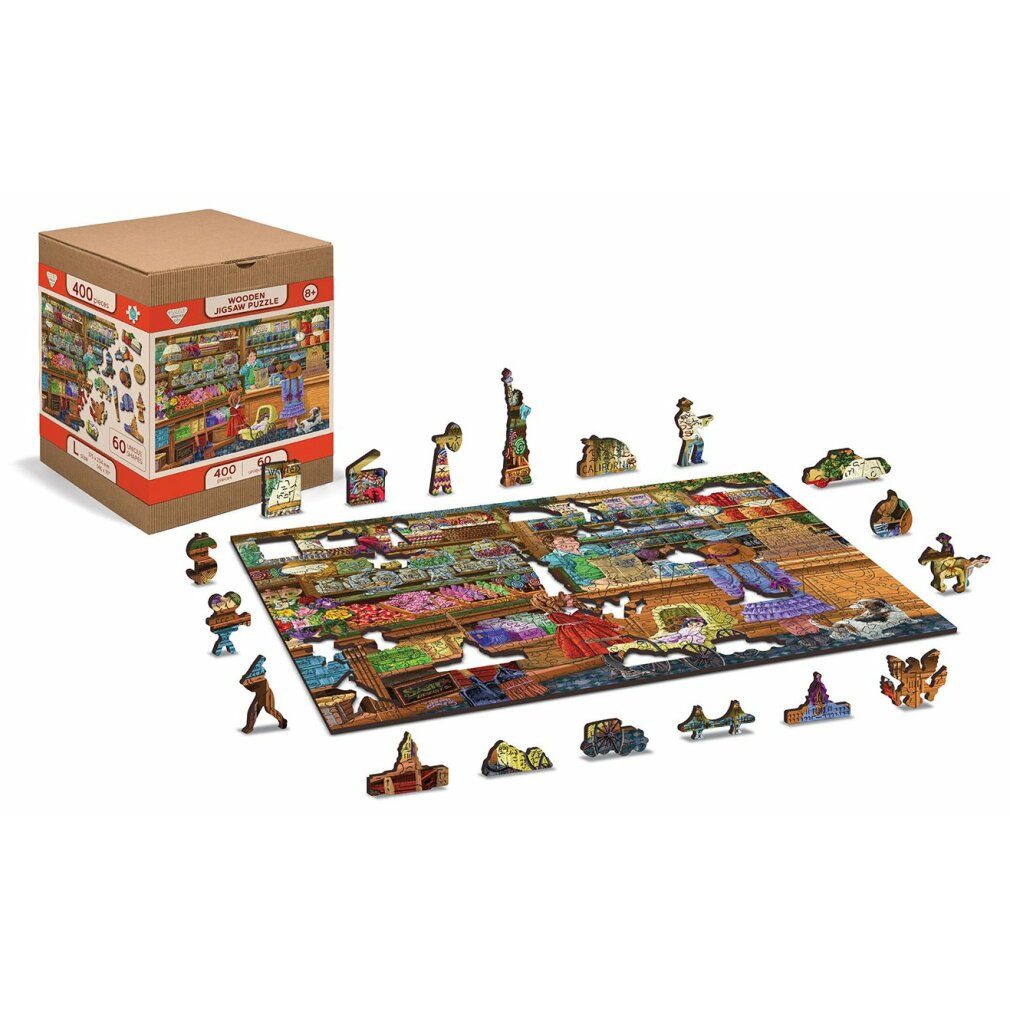 Wooden City Puzzle Holzpuzzle Süßes Abenteuer 2in1, 1000 Teile ECO, Puzzleteile