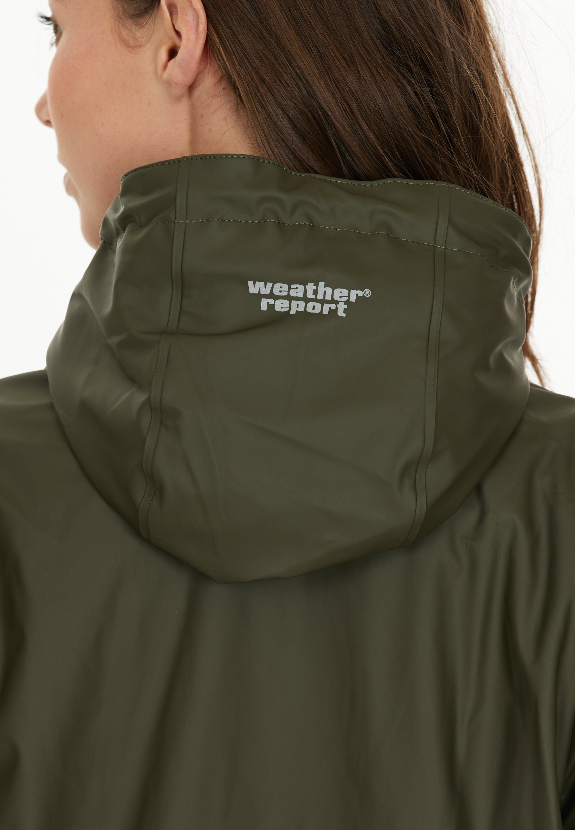 Nähten WEATHER dunkelgrün Outdoorjacke getapten Simone REPORT mit