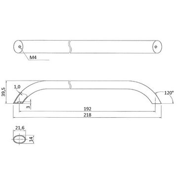 SO-TECH® Möbelgriff E10 Bohrlochabstand (BA) 192 mm (1-St), echt Edelstahl