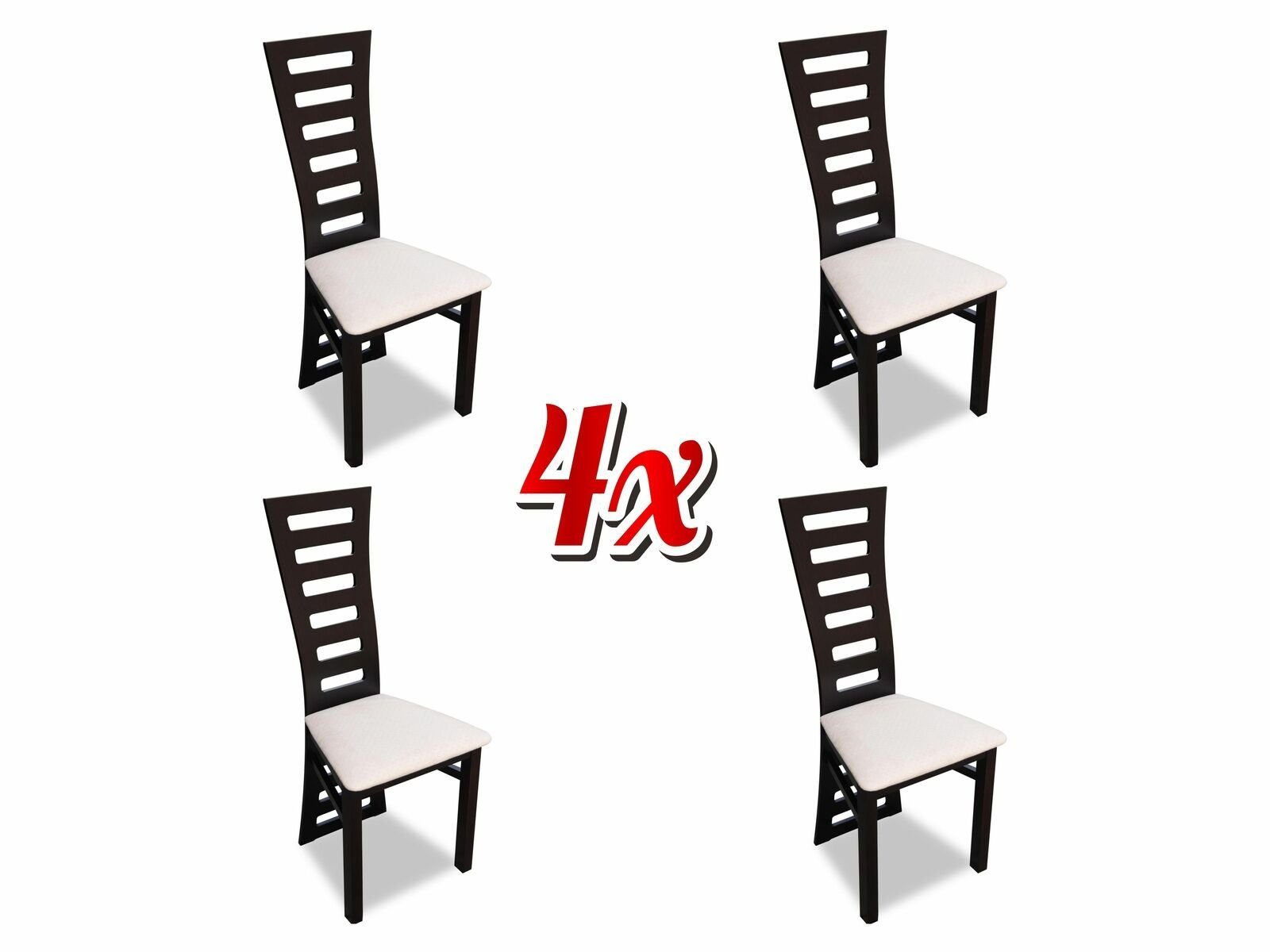 JVmoebel Stuhl, Esszimmerstühle Neu Textil Set 4x Massiv Holz Stuhl Esszimmerstuhl Küchen Stühle