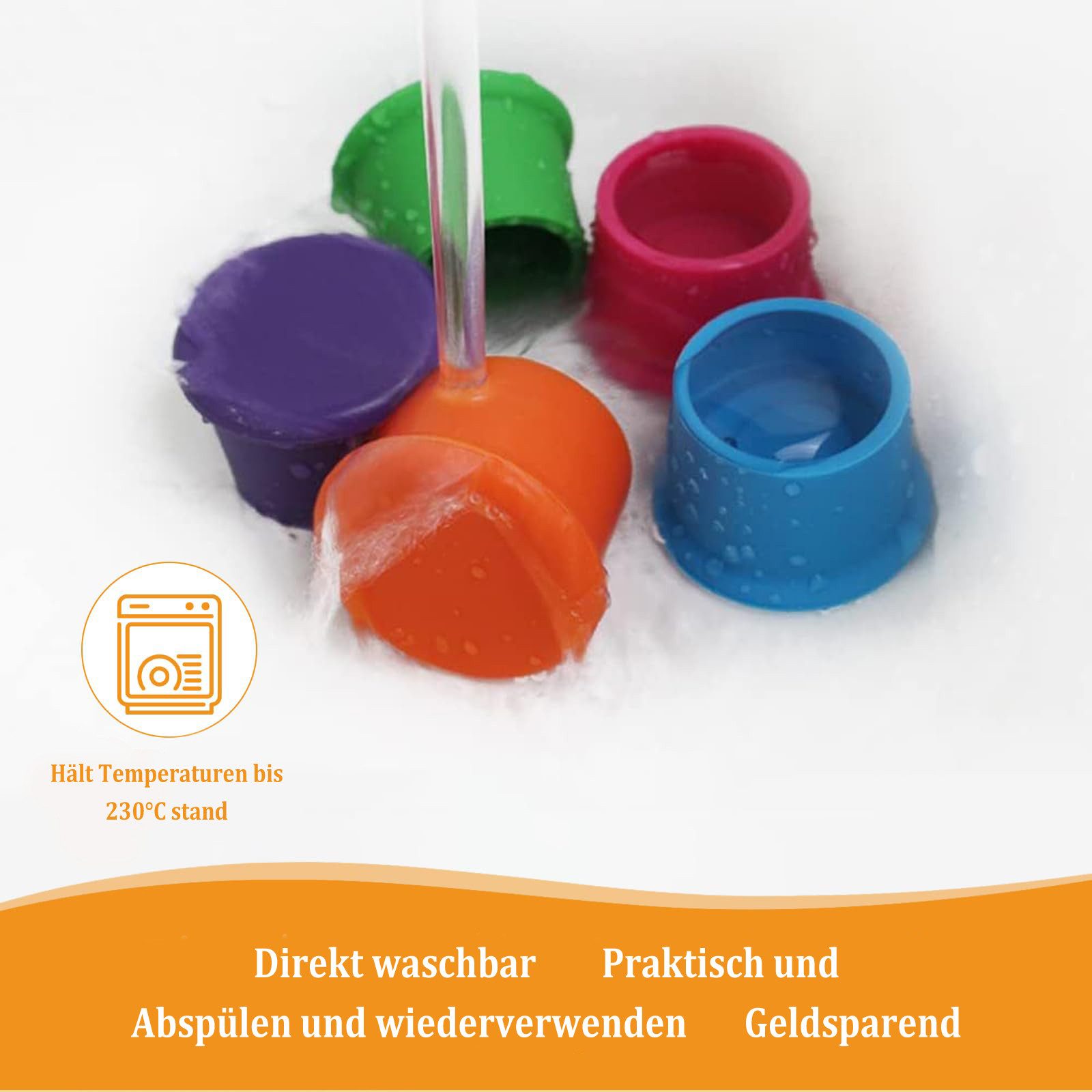 Venkuber Flaschenverschluss 6er-Set Silikonflaschenverschlüsse, frischhalteflaschenverschlüsse, (6-tlg), wiederverwendbare bunte Flaschenkappen