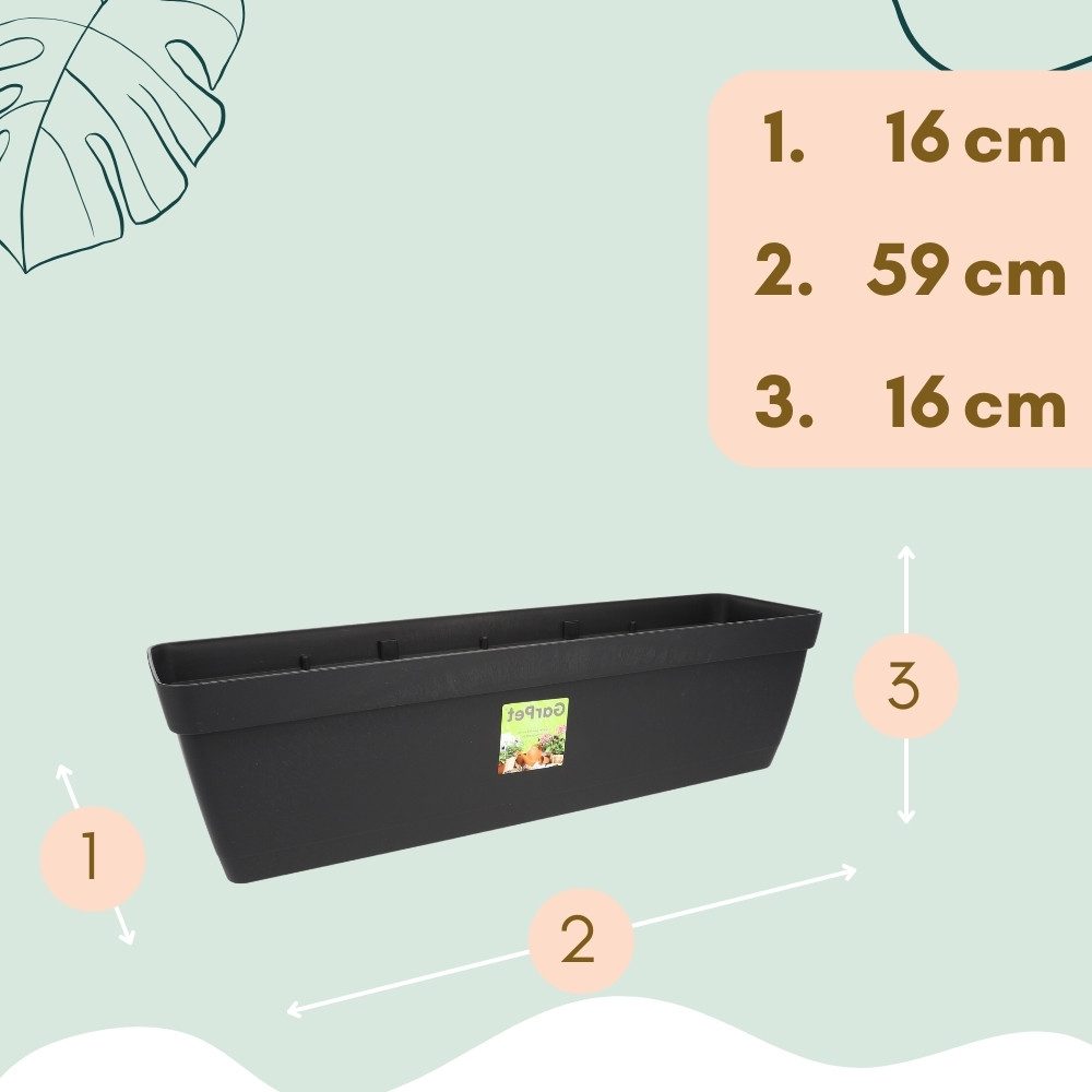 GarPet Balkonkasten 4er Set Blumenkasten Balkon Geländer Halterung Wasserspeicher 60 cm