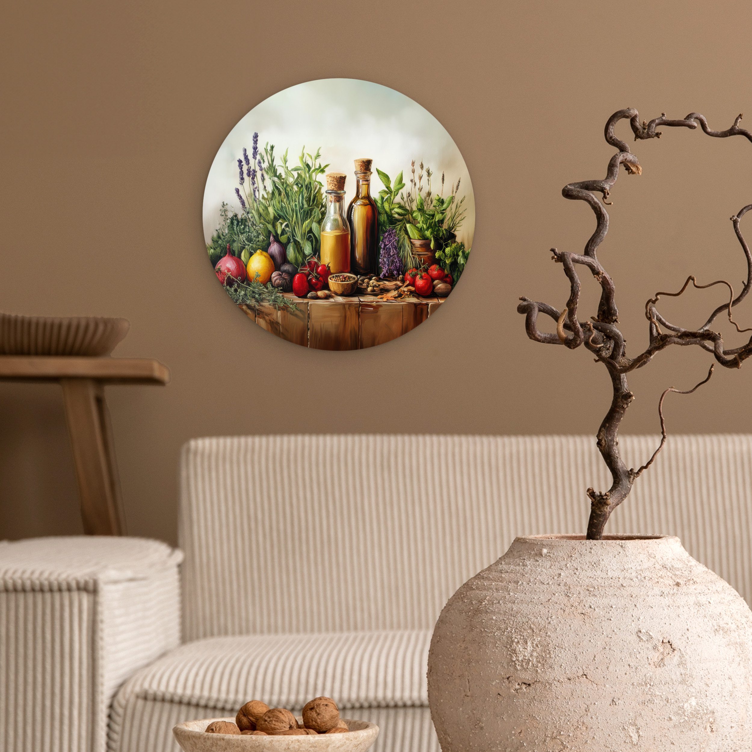 MuchoWow Gemälde Stilleben - Kräuter - Gewürze - Früchte - Farbenfroh, Foto günstig online kaufen