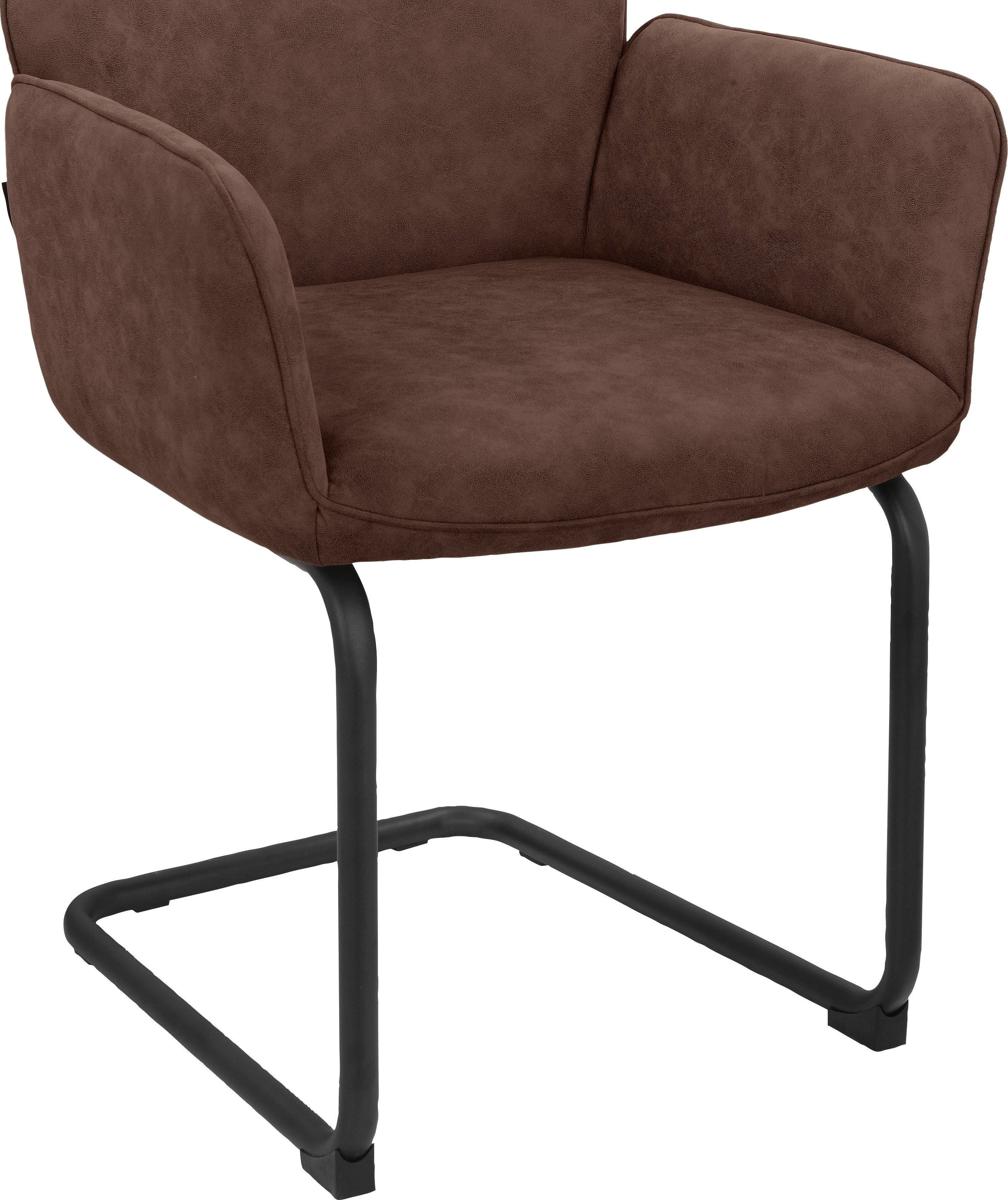 Sitz of und St), mit Sitzhöhe gepolstert, Style Armlehnstuhl Gestell Places Metall, aus (2 51 cm braun Ginevra Rücken | braun/schwarz