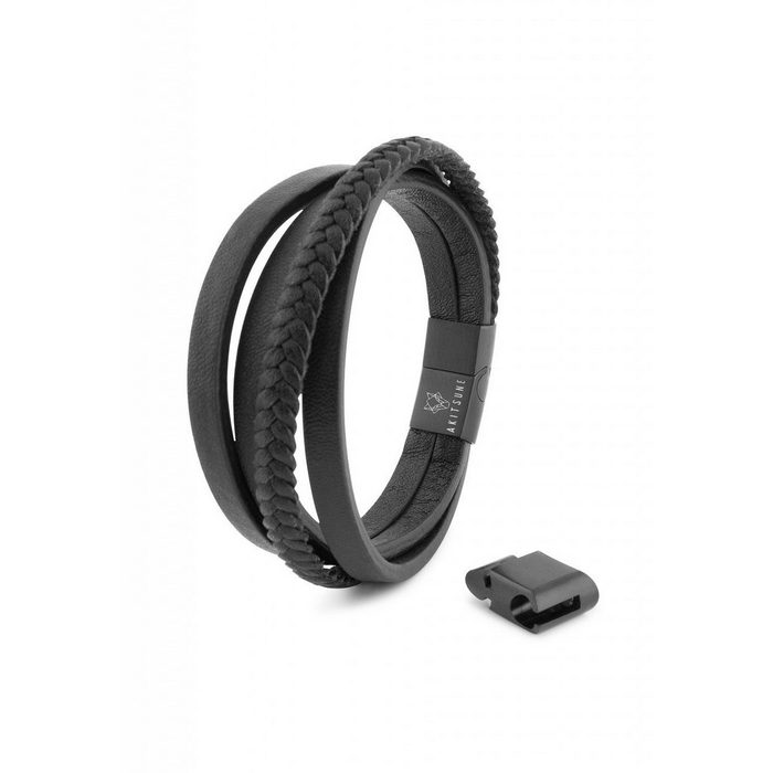 Akitsune Armband Pathfinder Kunstleder Armband - Schwarz Schwarz 23cm